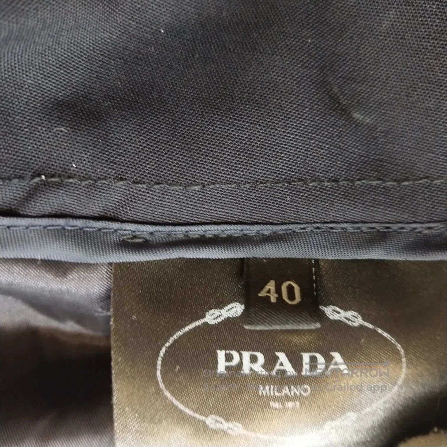 Prada Prada Slim Fit Wool Trousers in Navy . Size 39" - 7 Thumbnail
