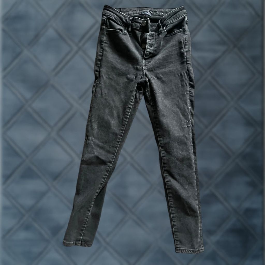 American Eagle Outfitters American Eagle Outfitters Jegging Jeans Women's Short Size 4 Black Super Hi Rise Button Fly Dark Wash Size 27" / US 4 / IT 40 - 1 Thumbnail