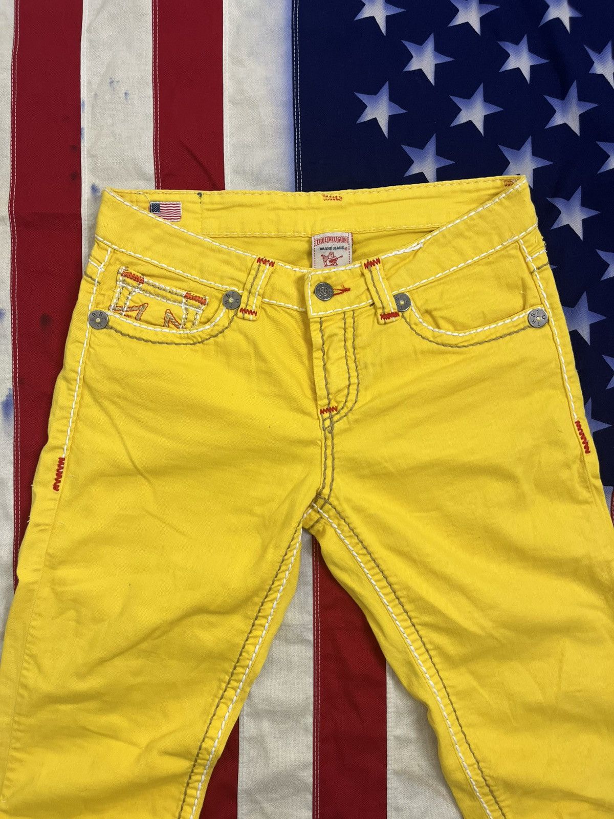 True Religion True Religion Yellow Y2K Jeans Size 29" - 5 Thumbnail