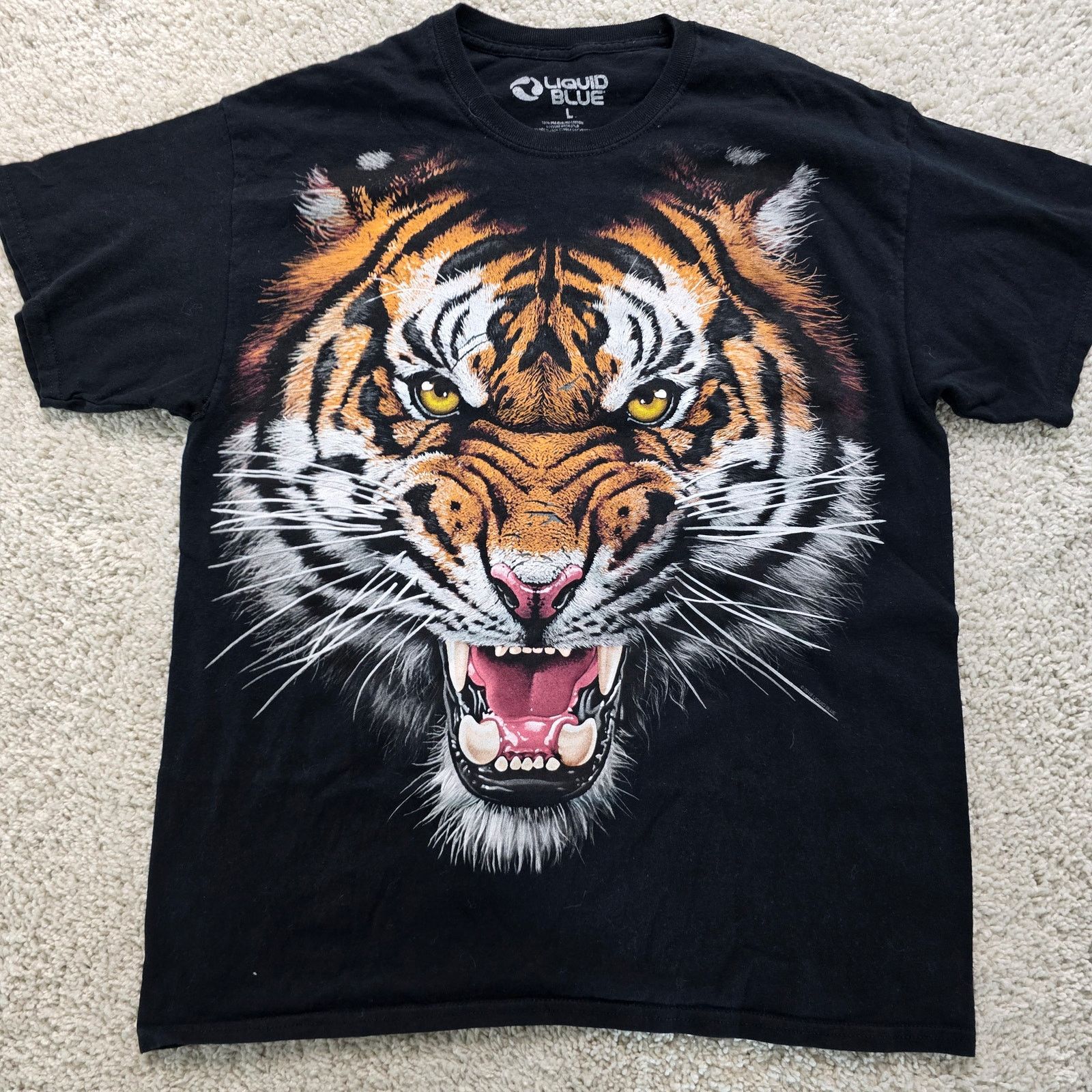 Liquid Blue Liquid Blue Mens Vintage VTG Tiger T Shirt All over Print L Size US L / EU 52-54 / 3 - 1 Thumbnail