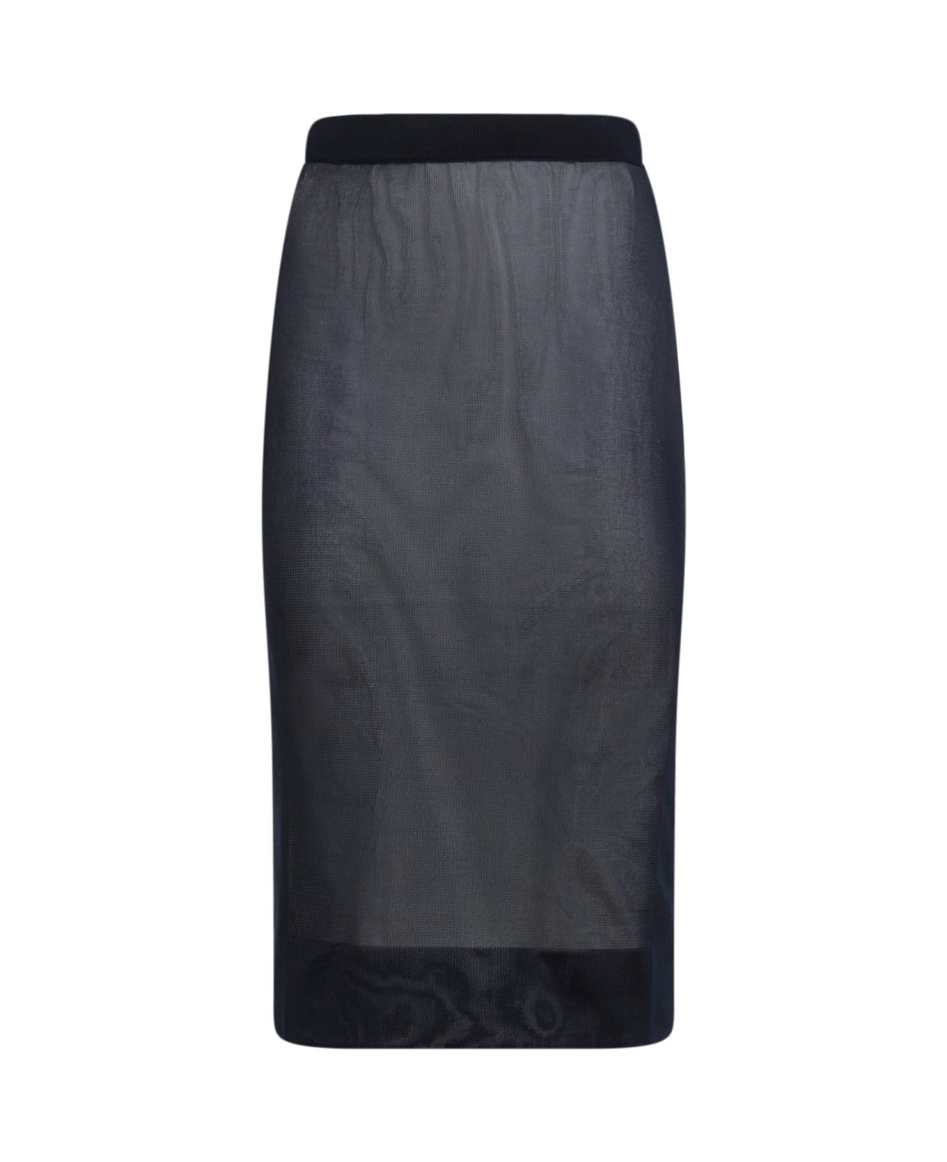 Saint Laurent Paris o1bcso1str0426 Viscose Midi Skirt in Blue Size 30" / US 8 / IT 44 - 1 Thumbnail