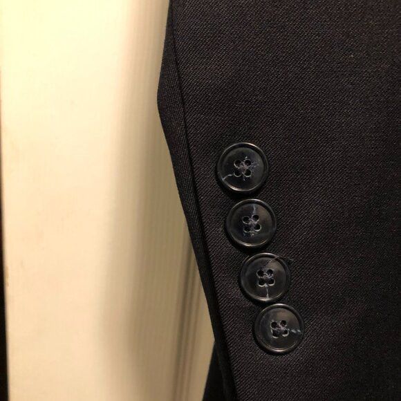 Jos. A. Bank jos.a.bank men's navy 100%wool sport coat jacket blazer 41L Size 40L - 3 Thumbnail