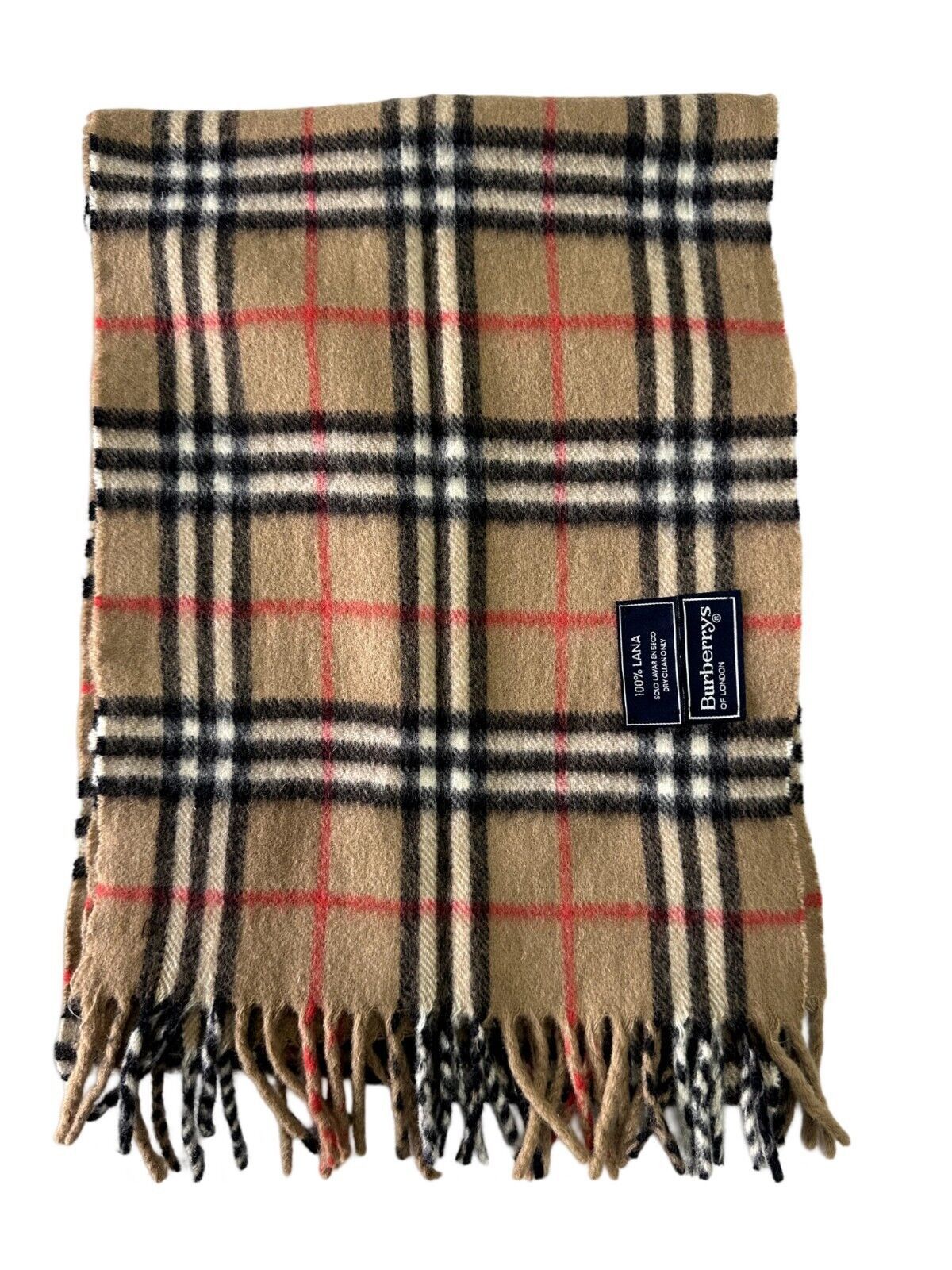 Burberry Burberry Vintage Unisex Scarf Beige 100% LANA Wool Size ONE SIZE - 6 Thumbnail