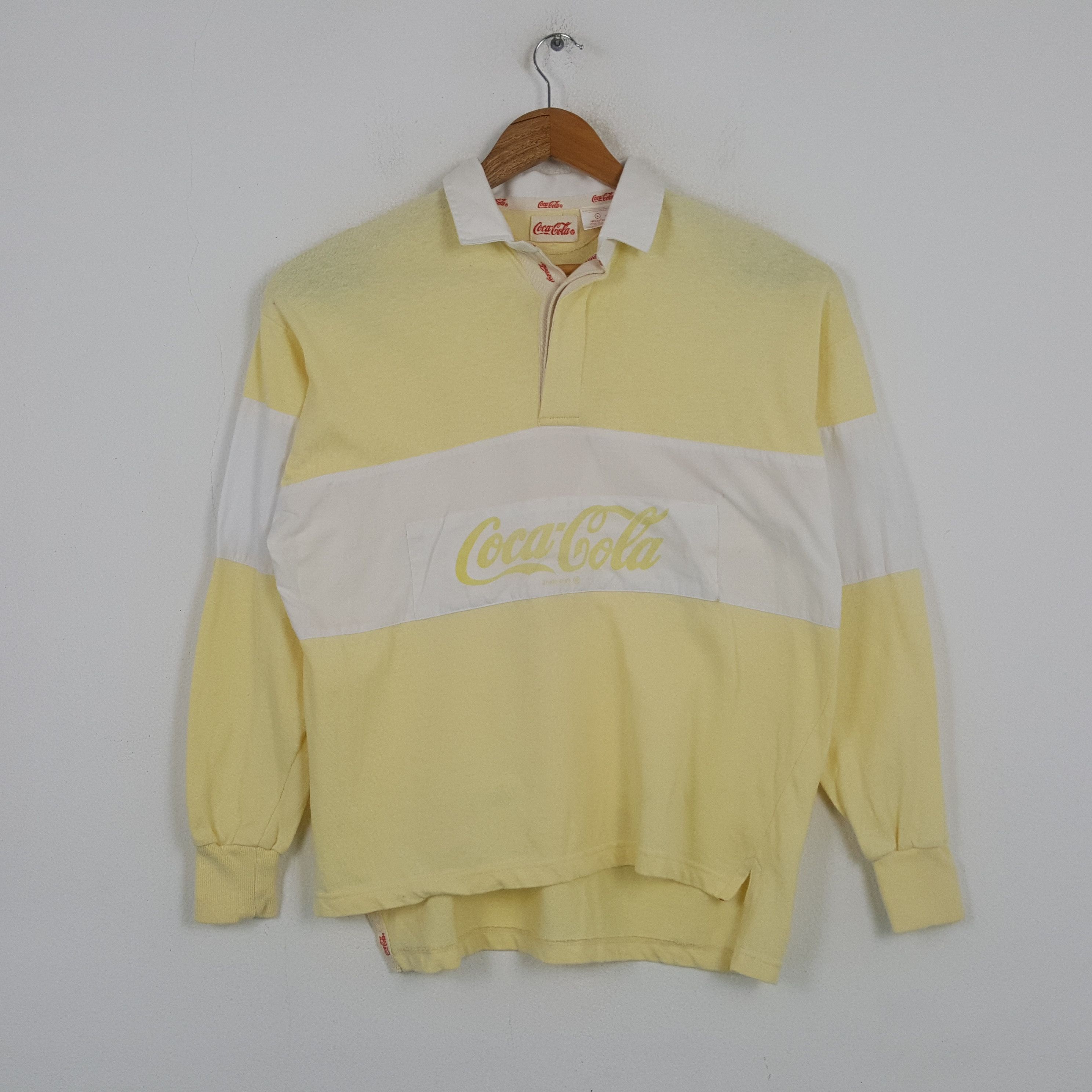 Vintage COCA COLA Rapper Style Polos Rugby C294N11