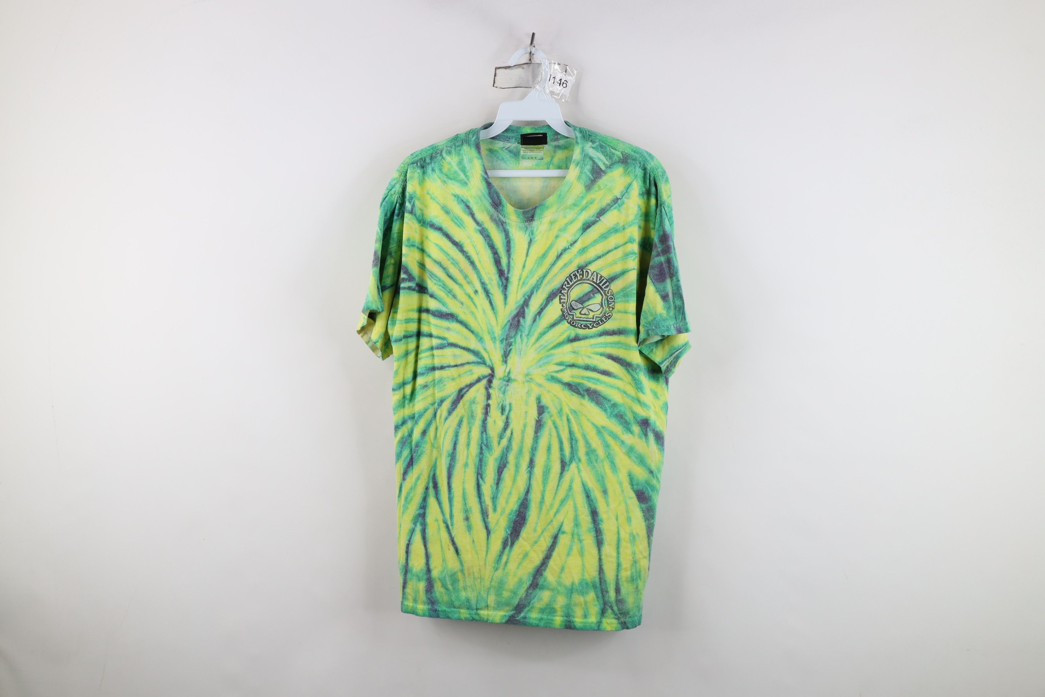 Harley Davidson Vintage Y2K Harley Davidson Spell Out Skull Tie Dye T-Shirt Size US L / EU 52-54 / 3 - 1 Thumbnail