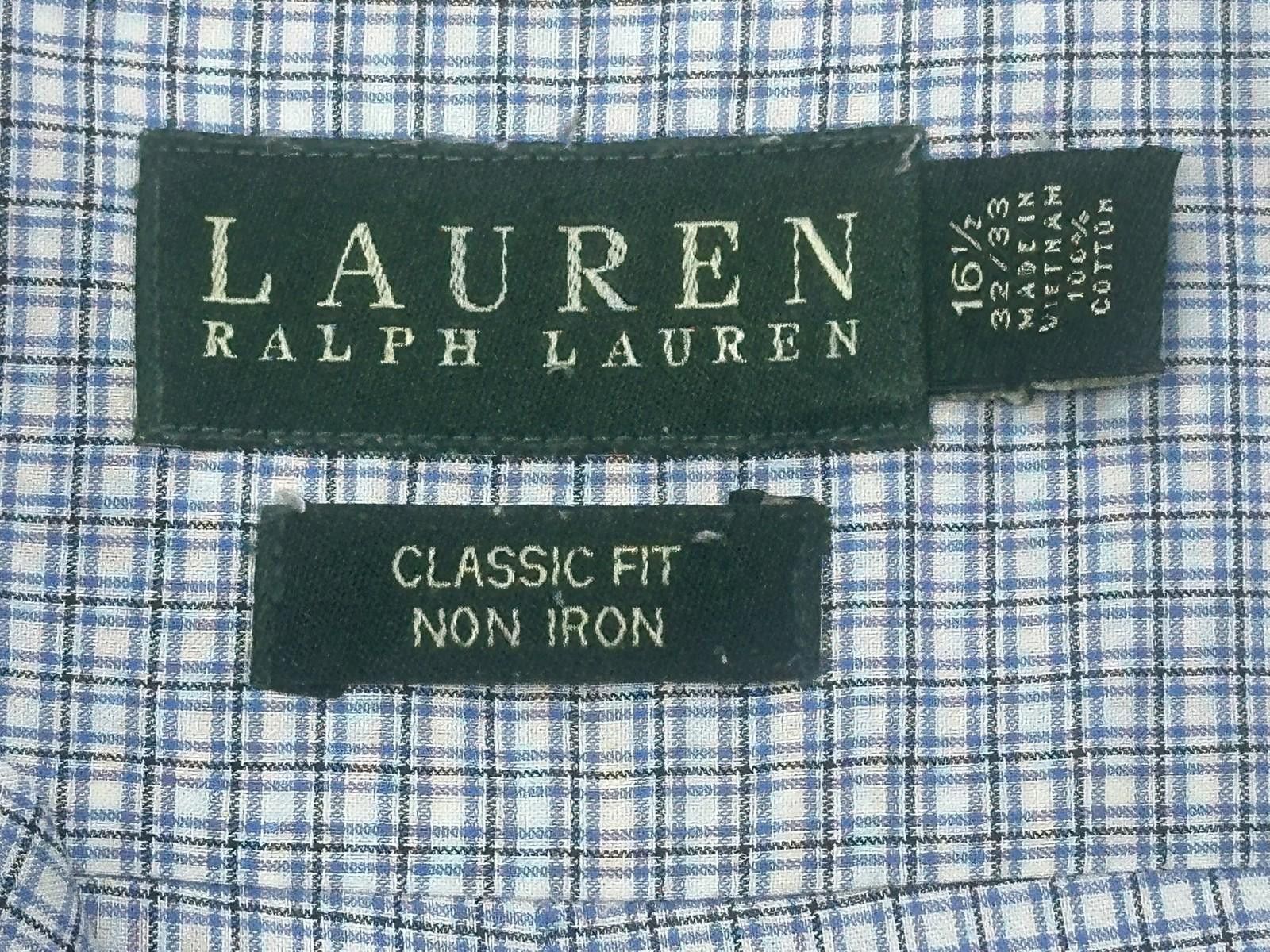 Lauren Ralph Lauren Ralph Lauren Classic Non Iron Checked Button Up Blue Mens L Size US L / EU 52-54 / 3 - 7 Thumbnail