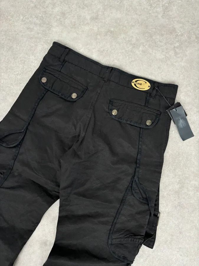 Just Cavalli 2000s Cavalli Black Avant-Garde Cargo Pants Size US 32 / EU 48 - 7 Thumbnail