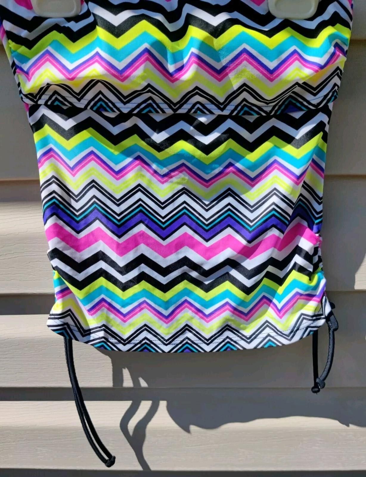 Anti Social Social Club SO Multi-Color Neon Swim Top Only Swimwear XS Chevron Pink B Size ONE SIZE - 2 Thumbnail