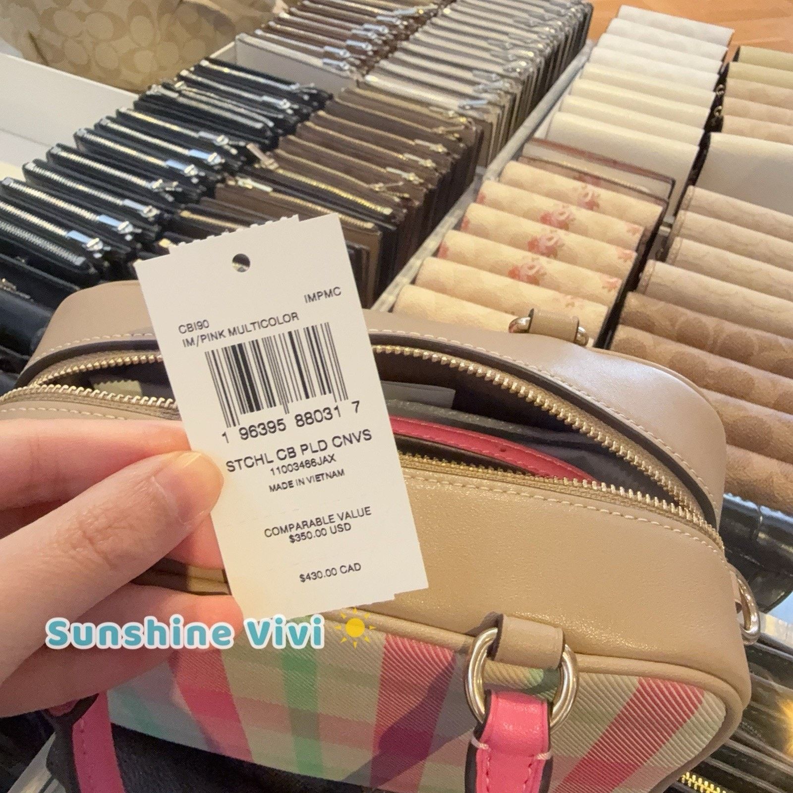 Coach NWT COACH Satchel Crossbody Bag With Plaid Gold/Pink cbi90 Size ONE SIZE - 12 Thumbnail