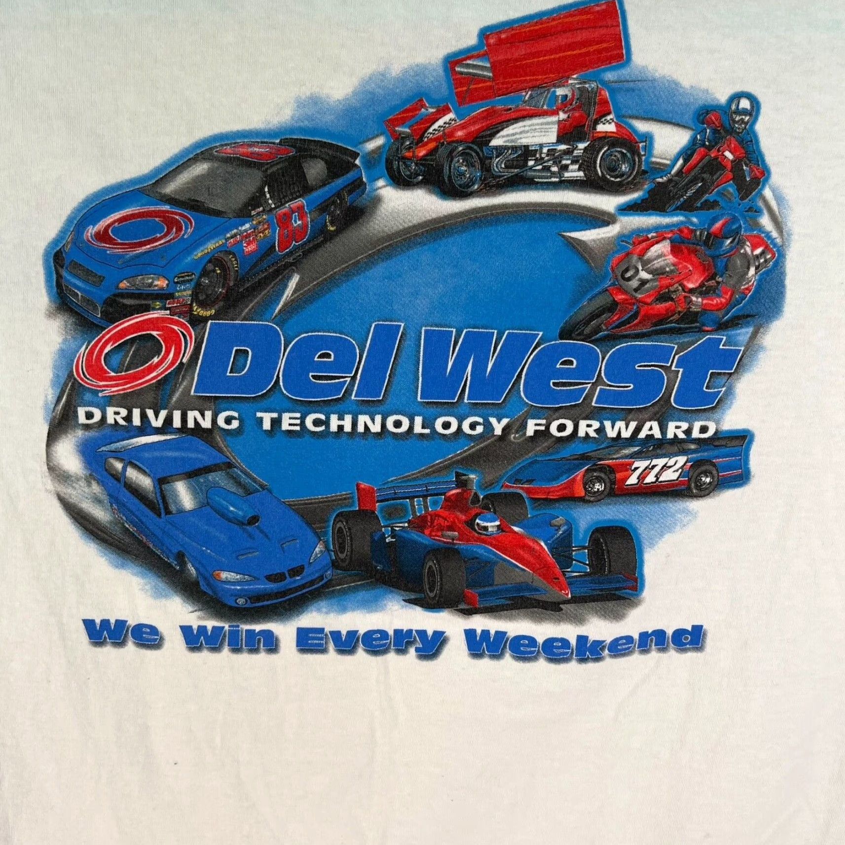 Delta Vintage Delta Racing T-Shirt Men’s 2XL White Cotton Short Sleeve All Seasons Graphic Print Size US XXL / EU 58 / 5 - 6 Thumbnail