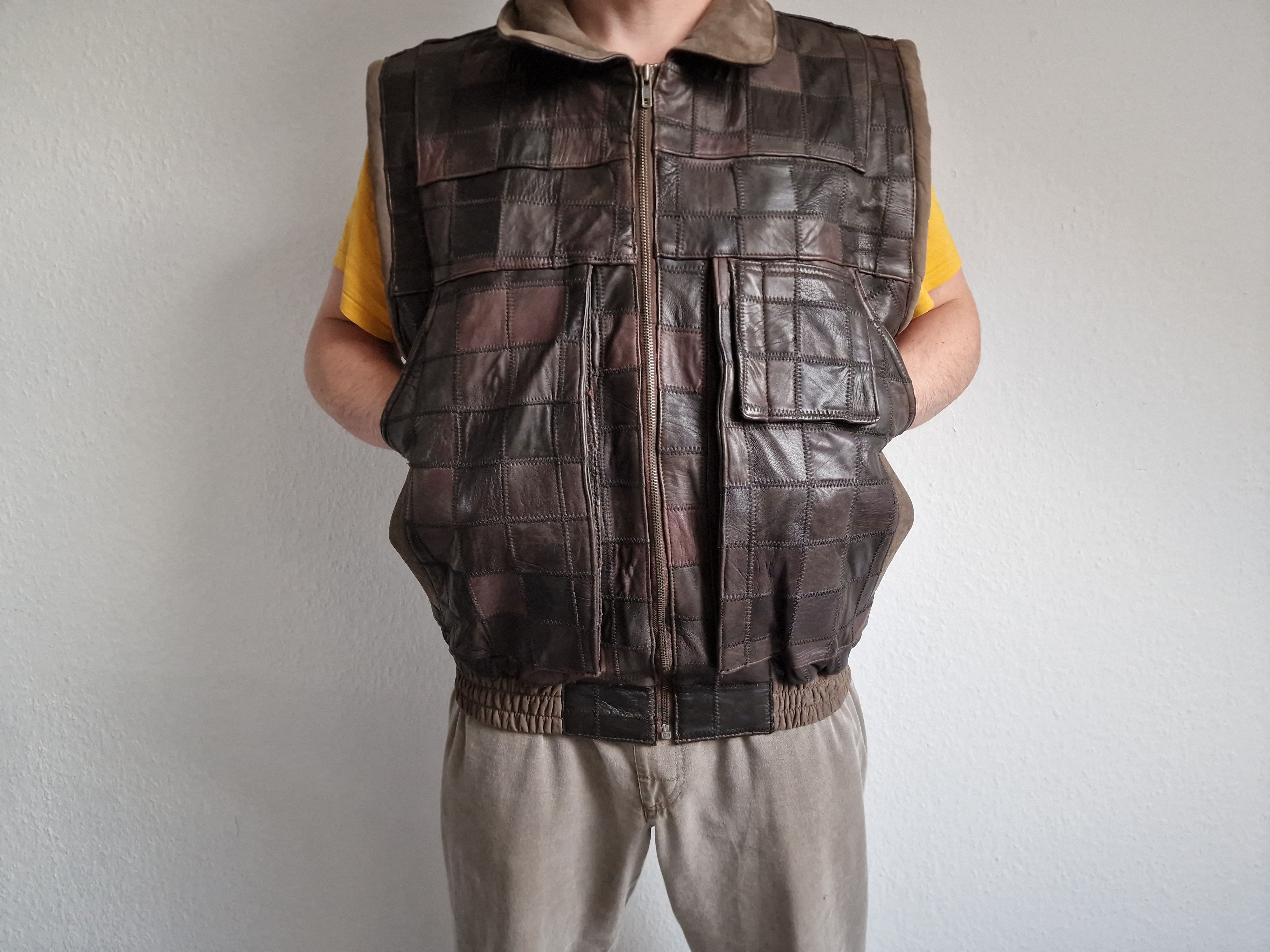 Genuine Leather × Vintage Genuine Leather Vintage Vest bomber deep front pockets Size US S / EU 44-46 / 1 - 2 Thumbnail