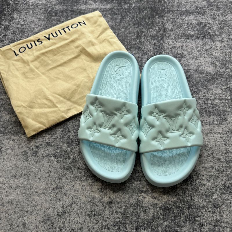 Louis Vuitton Louis Vuitton Comfortable Light Green Slippers -2508 Size US 8.5 / IT 38.5 - 2 Thumbnail