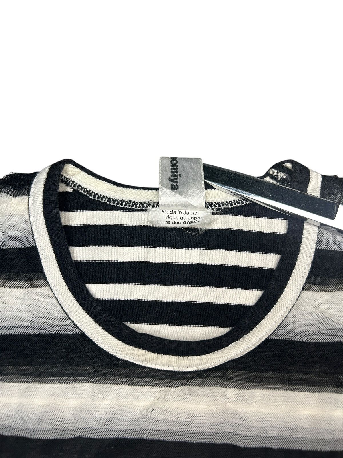 Noir Kei Ninomiya F/W 18 Layered Mesh Stripe Top Size XS / US 0-2 / IT 36-38 - 3 Thumbnail