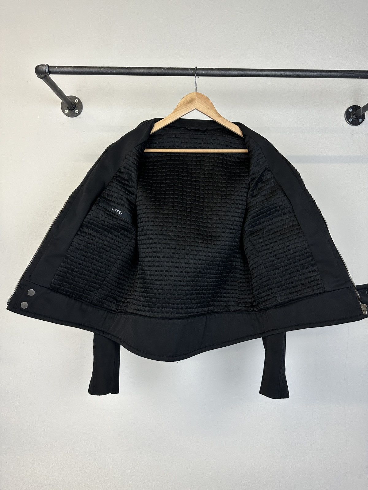 2000s Gucci by Tom Ford paneled moto jacket