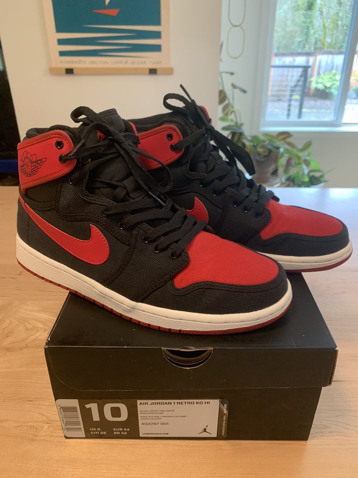 Nike Nike Air Jordan 1 Retro KO Hi Sz. 10 bred Size US 10 / EU 43 - 2 Thumbnail