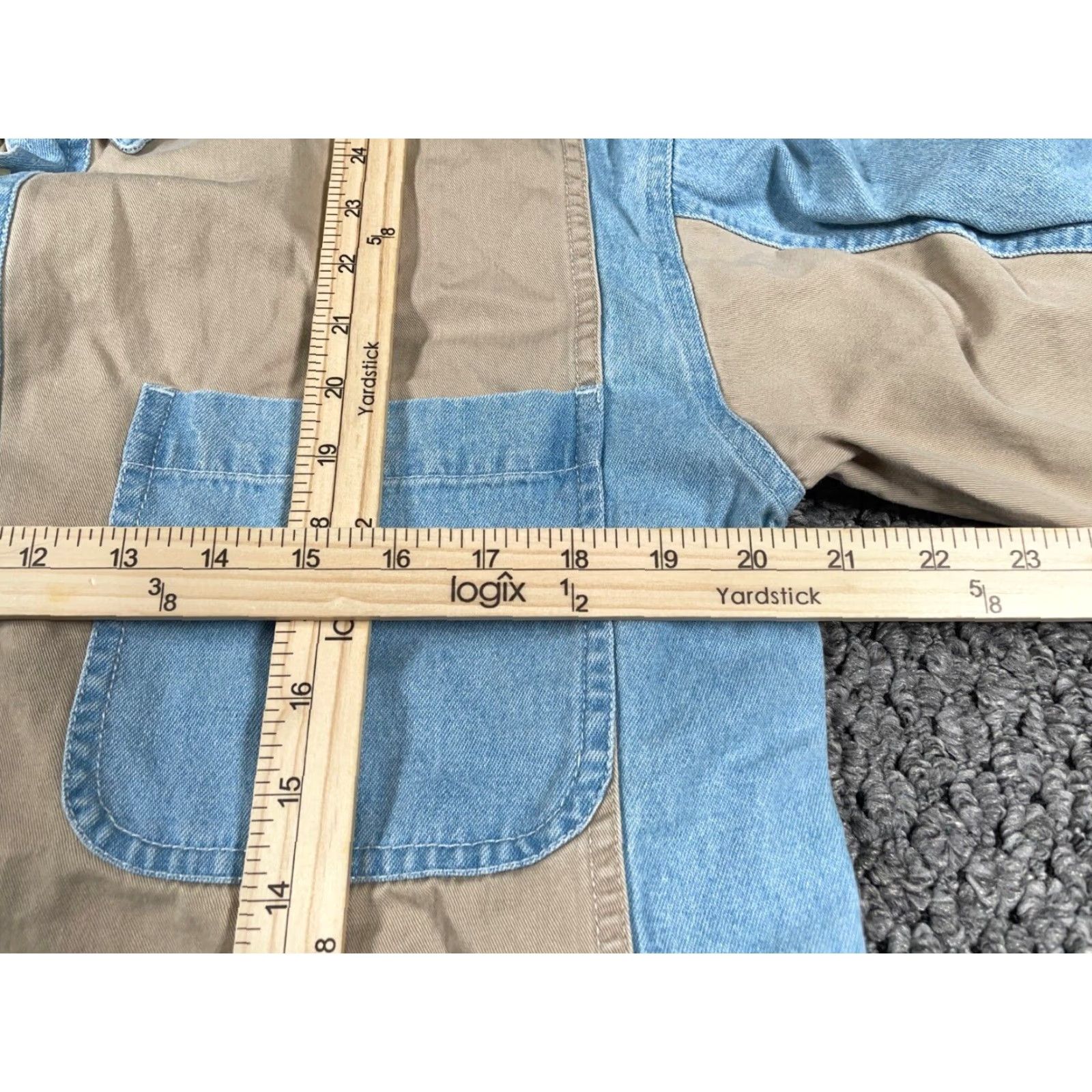 Denime Vintage Shirt Adult Medium Blue Denim Cotton Long Sleeve Button-Up Heavyweight Workwear Retro Grunge Mens Size US M / EU 48-50 / 2 - 5 Thumbnail