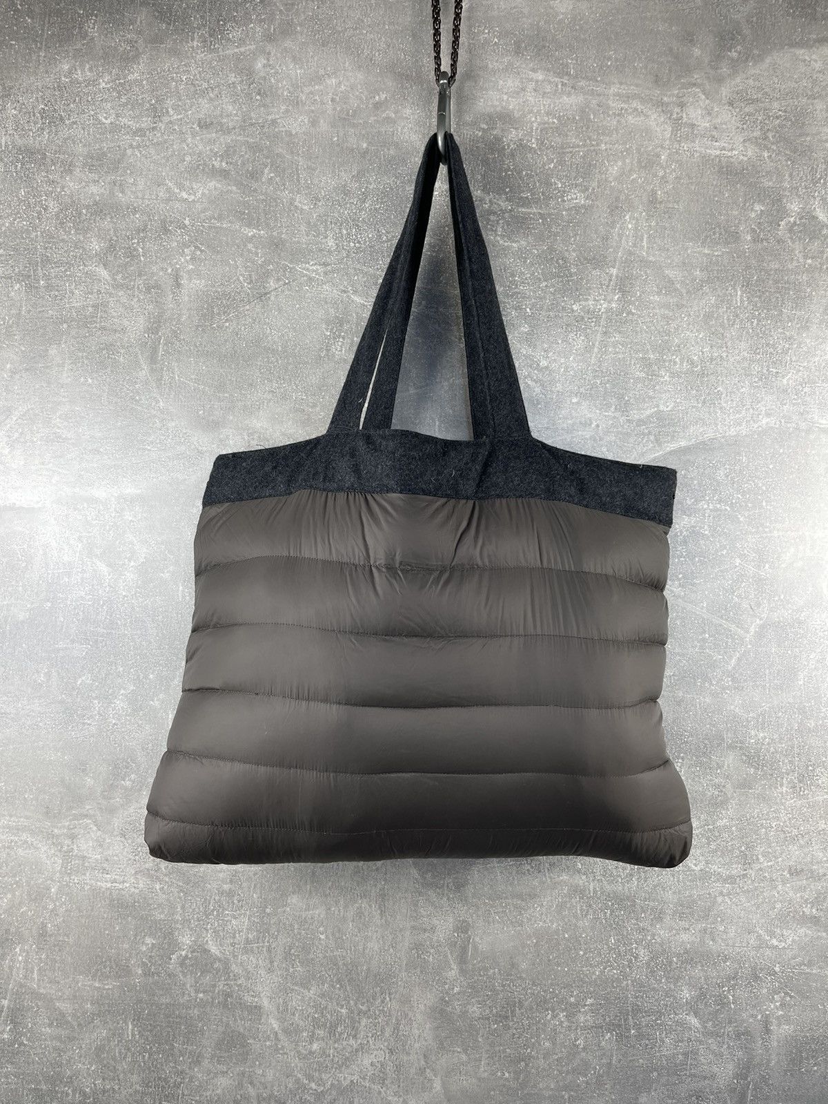 Eleventy Eleventy Padded Nylon / Wool Quilted Down Grey Tote Bag Size ONE SIZE - 2 Thumbnail