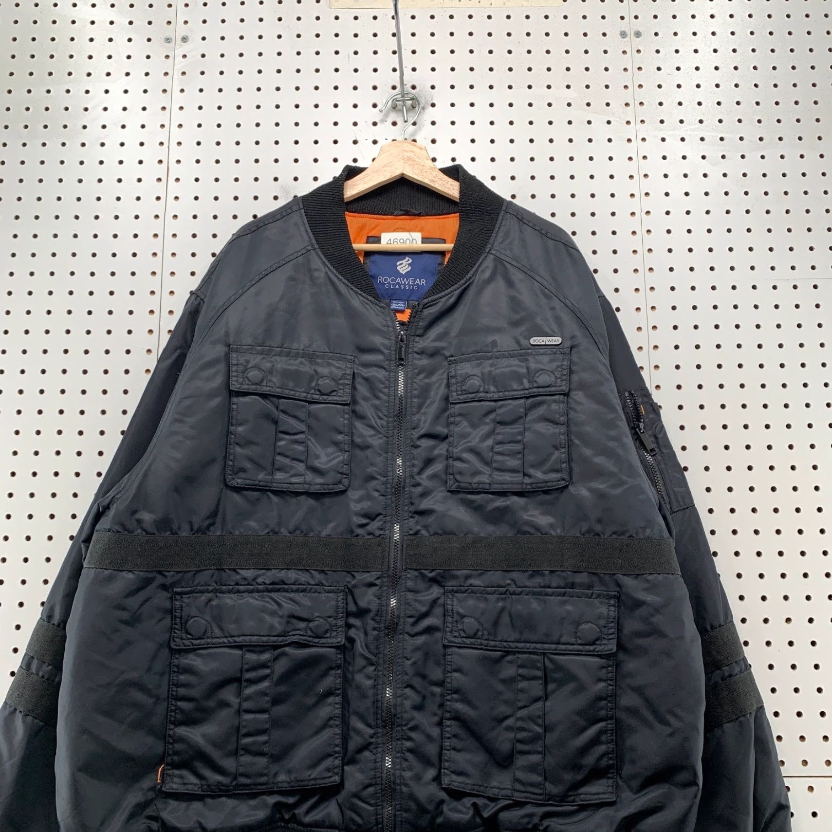 Rocawear VINTAGE Rocawear Bomber Jacket Mens 3XL Black Oranger Liner Utility Pocket Nike Size US XXL / EU 58 / 5 - 4 Thumbnail