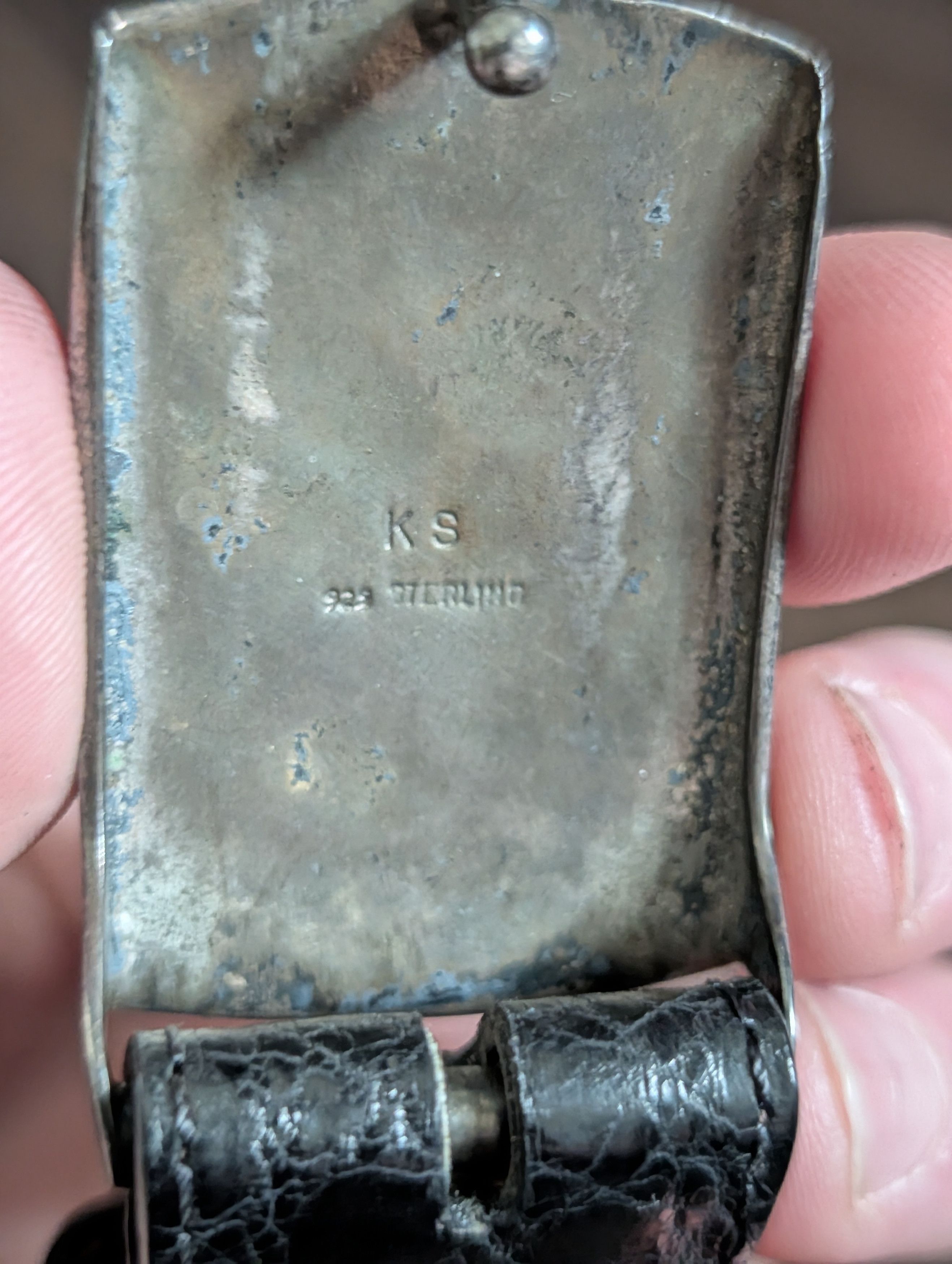 Sterling Silver Kirk Smith 925 buckle w Catherine Zadeh Am. Alligator belt Size 36 - 2 Thumbnail