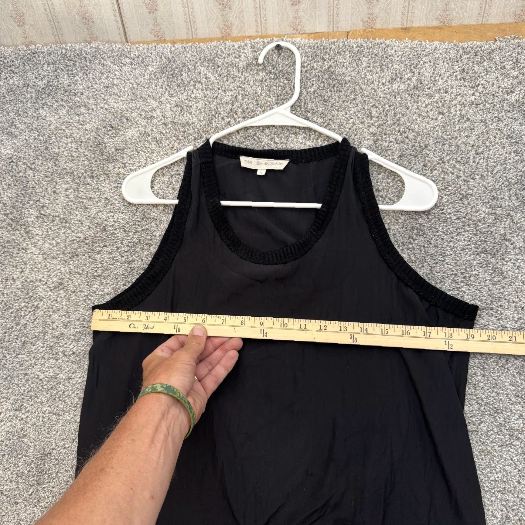 Vintage Lola & Sophie Tank Top Womens Small Black Layered Sleeveless Blouse Made USA Size S / US 4 / IT 40 - 2 Thumbnail