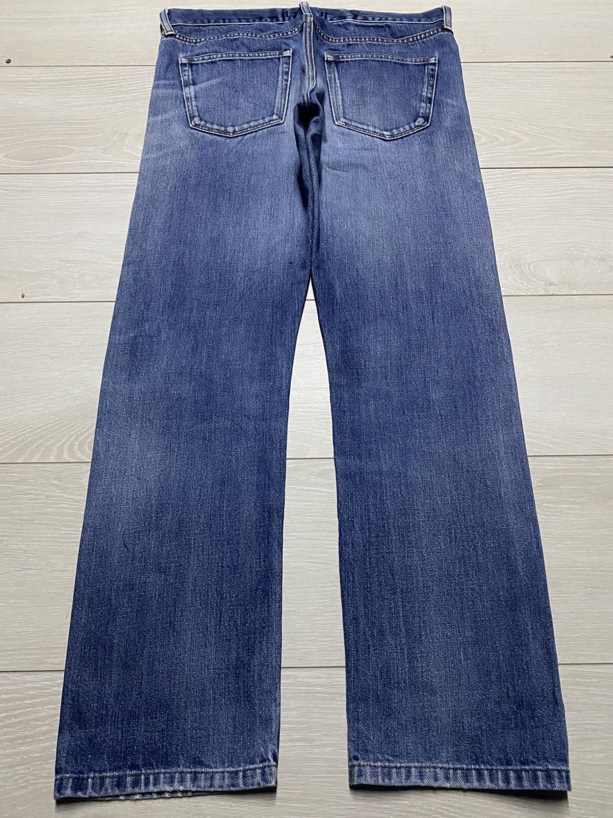 Uniqlo JAPANESE Uniqlo Selvedge Faded Wash Distressed Slim Jeans Size US 33 - 2 Thumbnail