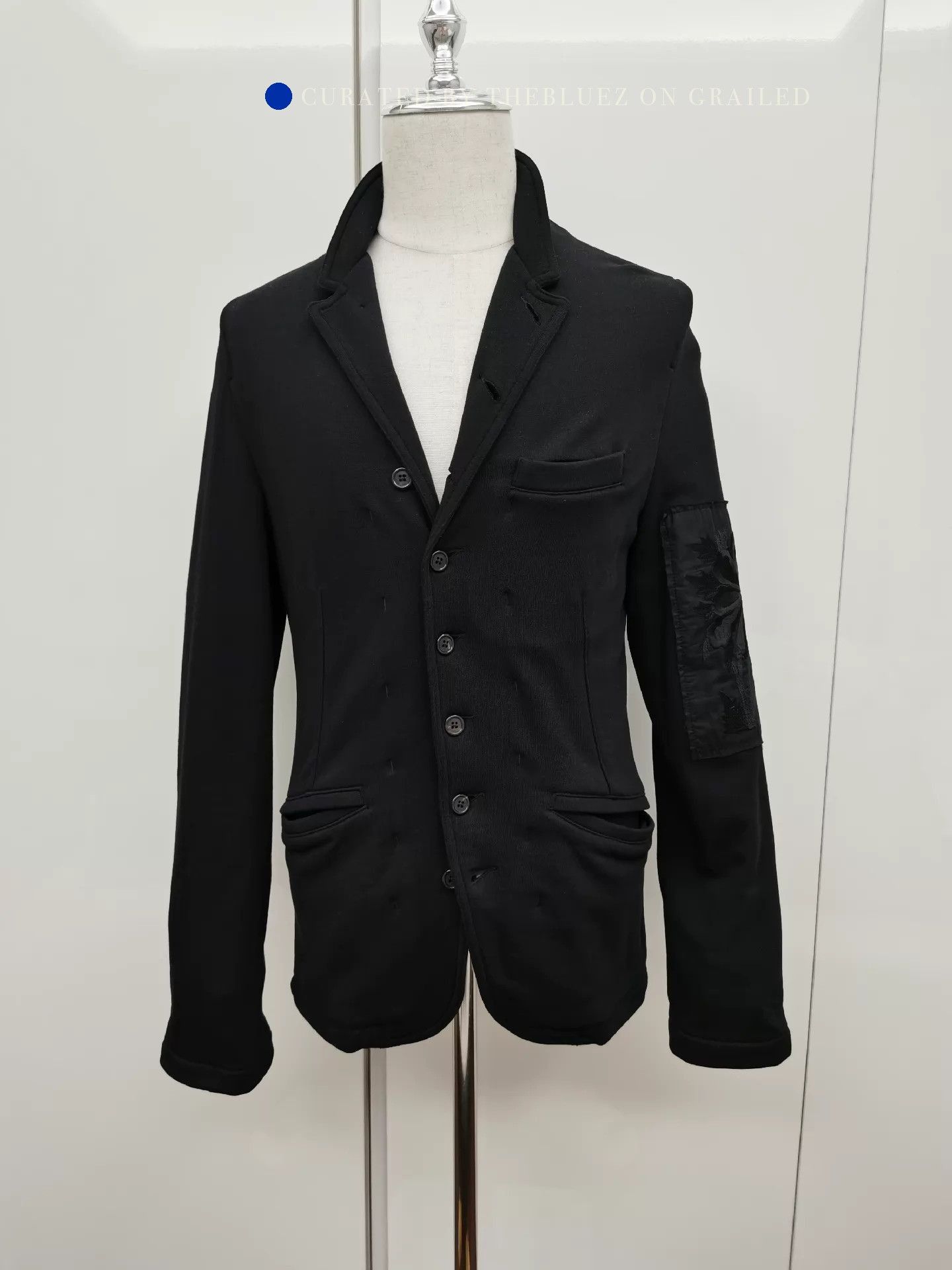 Ann Demeulemeester Black Embroidered Cuff Blazer Size US M / EU 48-50 / 2 - 1 Thumbnail