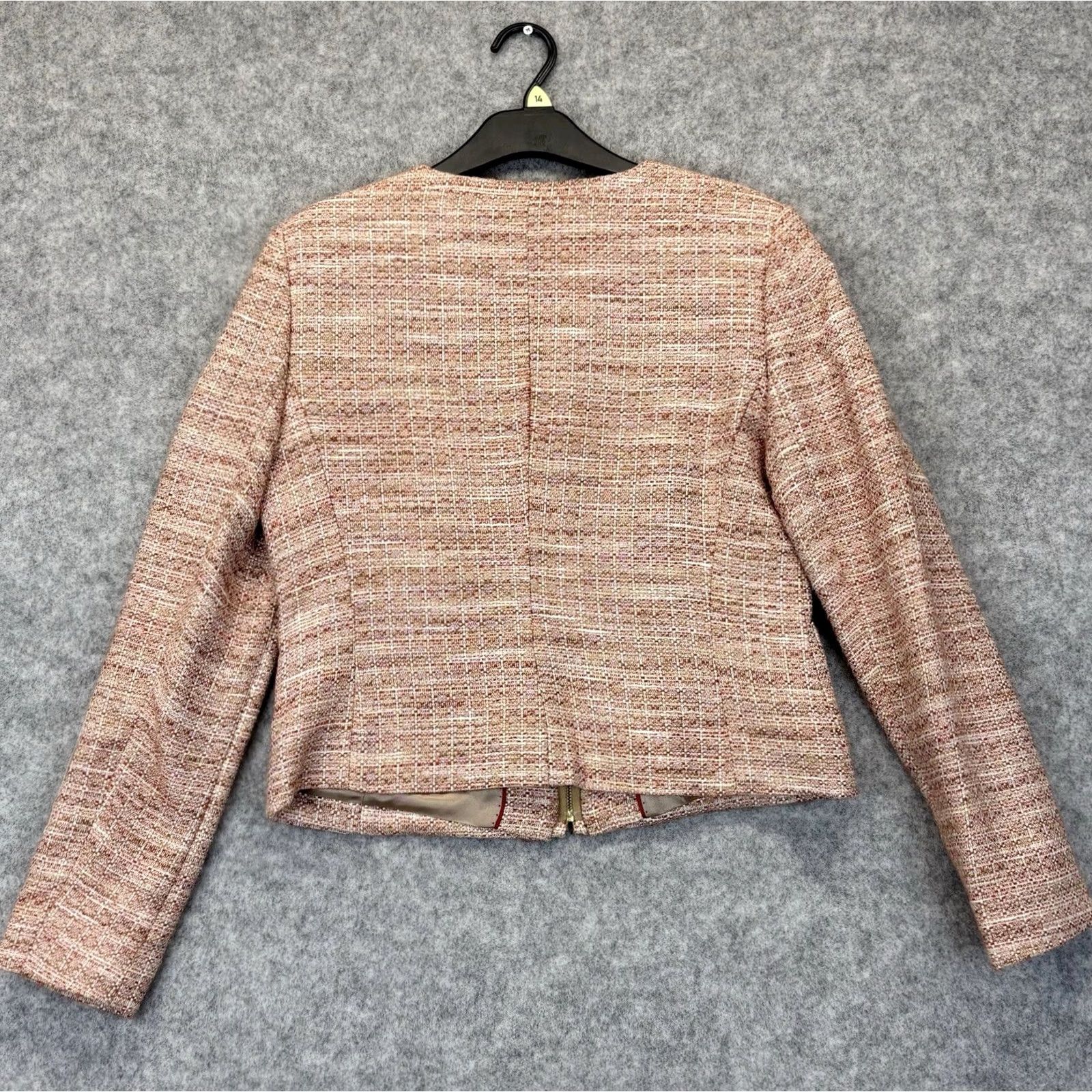 Vintage TM Lewin Crop Jacket Bailey Zip Front Size UK 12 Womens Multi Vgc Smart Casual Size XL / US 12-14 / IT 48-50 - 2 Thumbnail