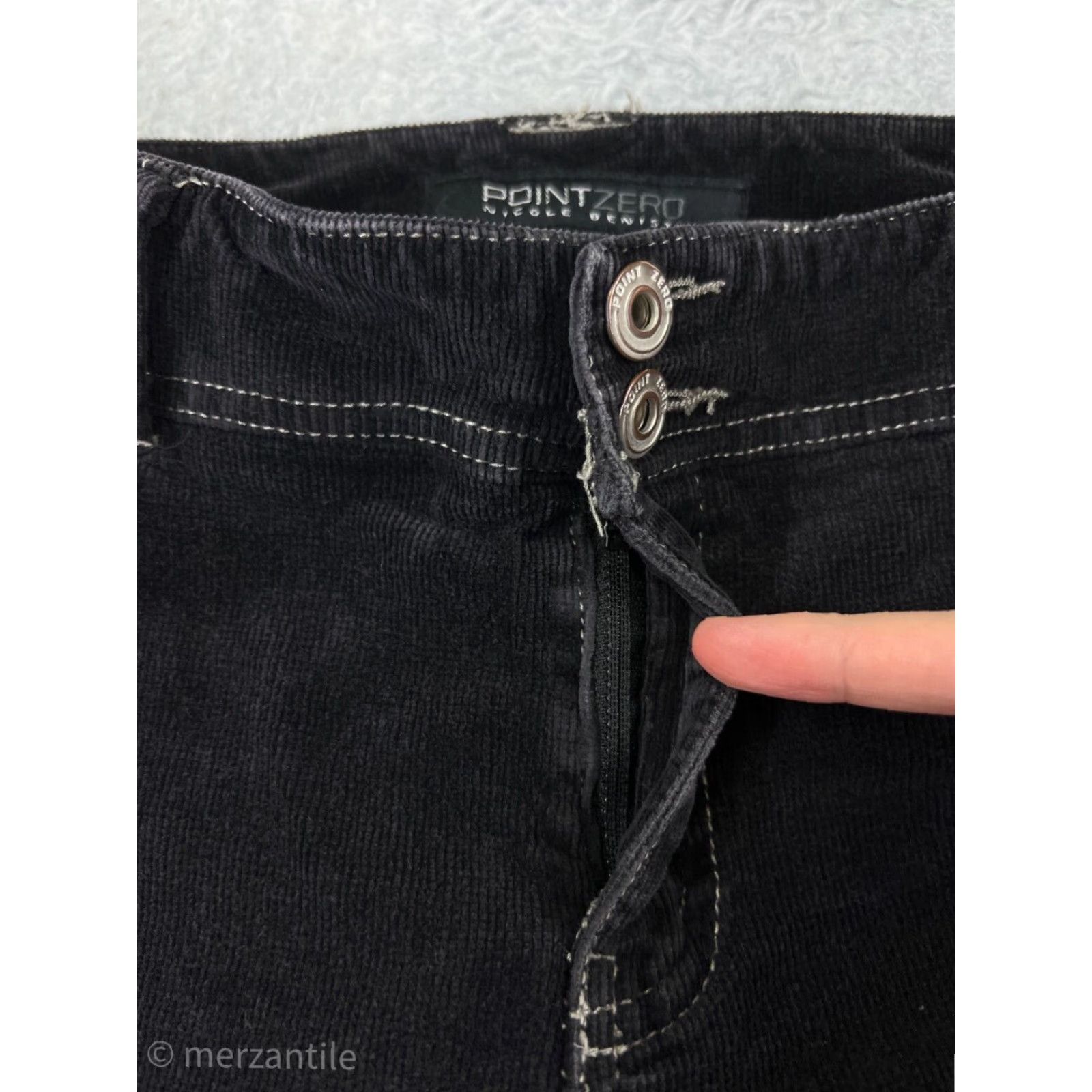 Point Zero Point Zero Womens Pants Corduroy Straight Black 9 Cotton Blend Size 30" / US 8 / IT 44 - 6 Thumbnail