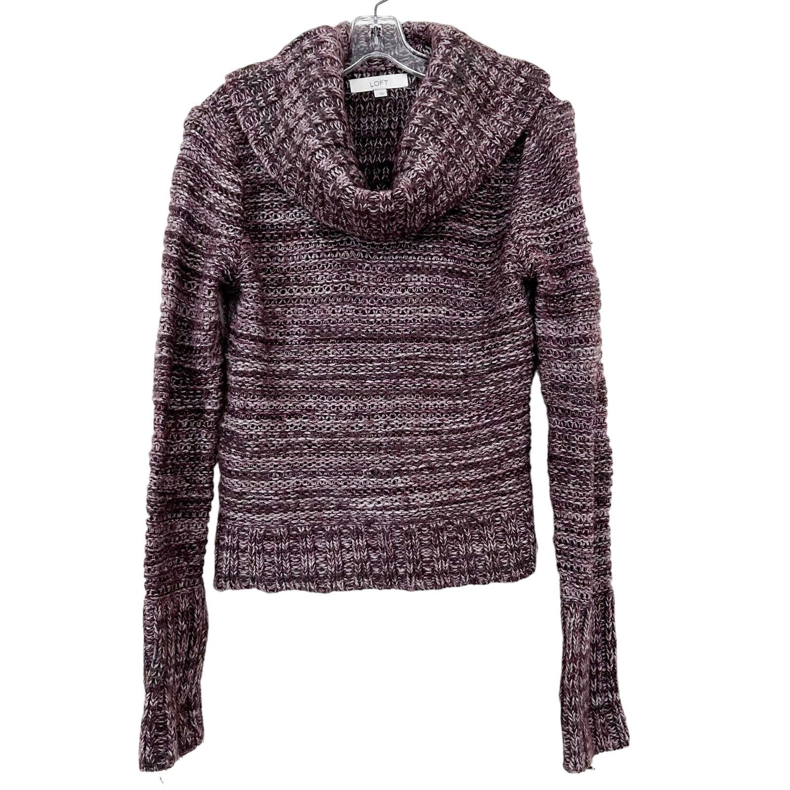 Loft Ann Taylor Loft Purple Wool Blend Knit Turtleneck Sz L Size L / US 10 / IT 46 - 5 Thumbnail