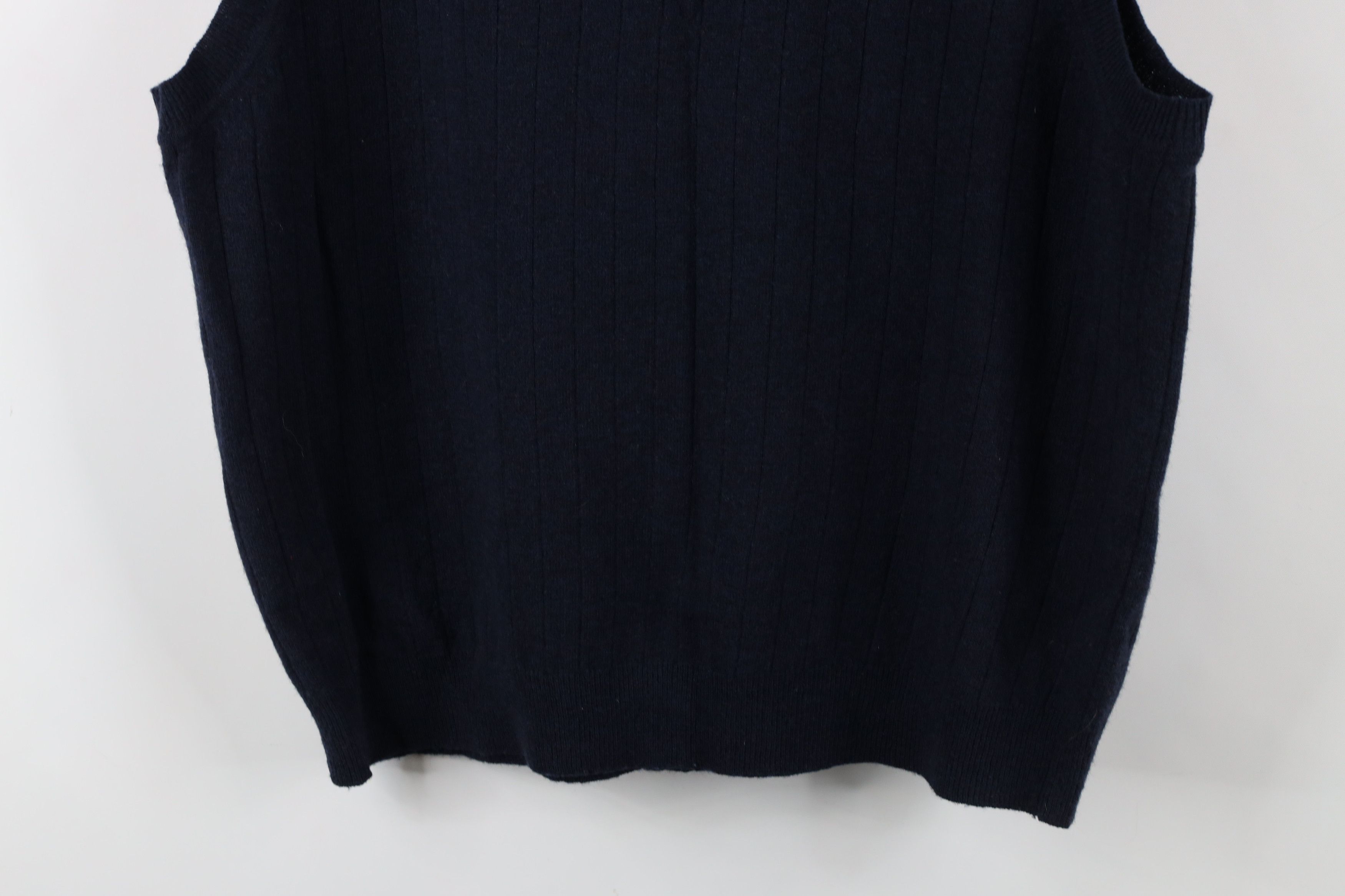 Vintage Vintage 90s Streetwear Lambswool Knit Sweater Vest Blue Size US L / EU 52-54 / 3 - 8 Thumbnail