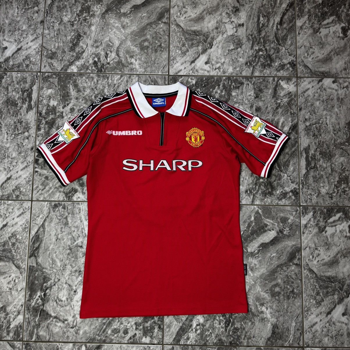Nike 1999 Manchester United Umbro #11 Solskjaer Soccer Jersey Size US XL / EU 56 / 4 - 1 Thumbnail