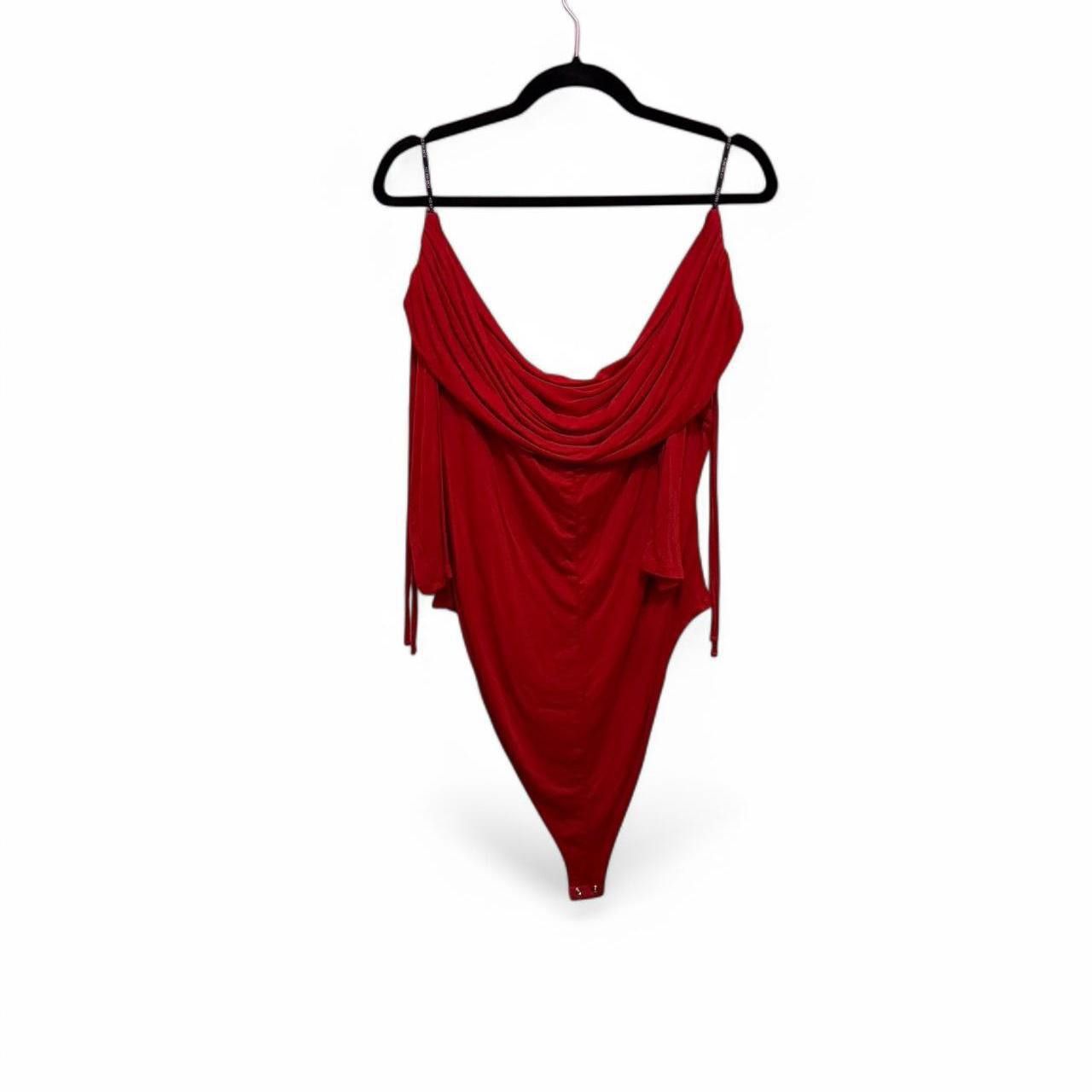 Designer Women's Red Bodysuit Size ONE SIZE - 2 Thumbnail