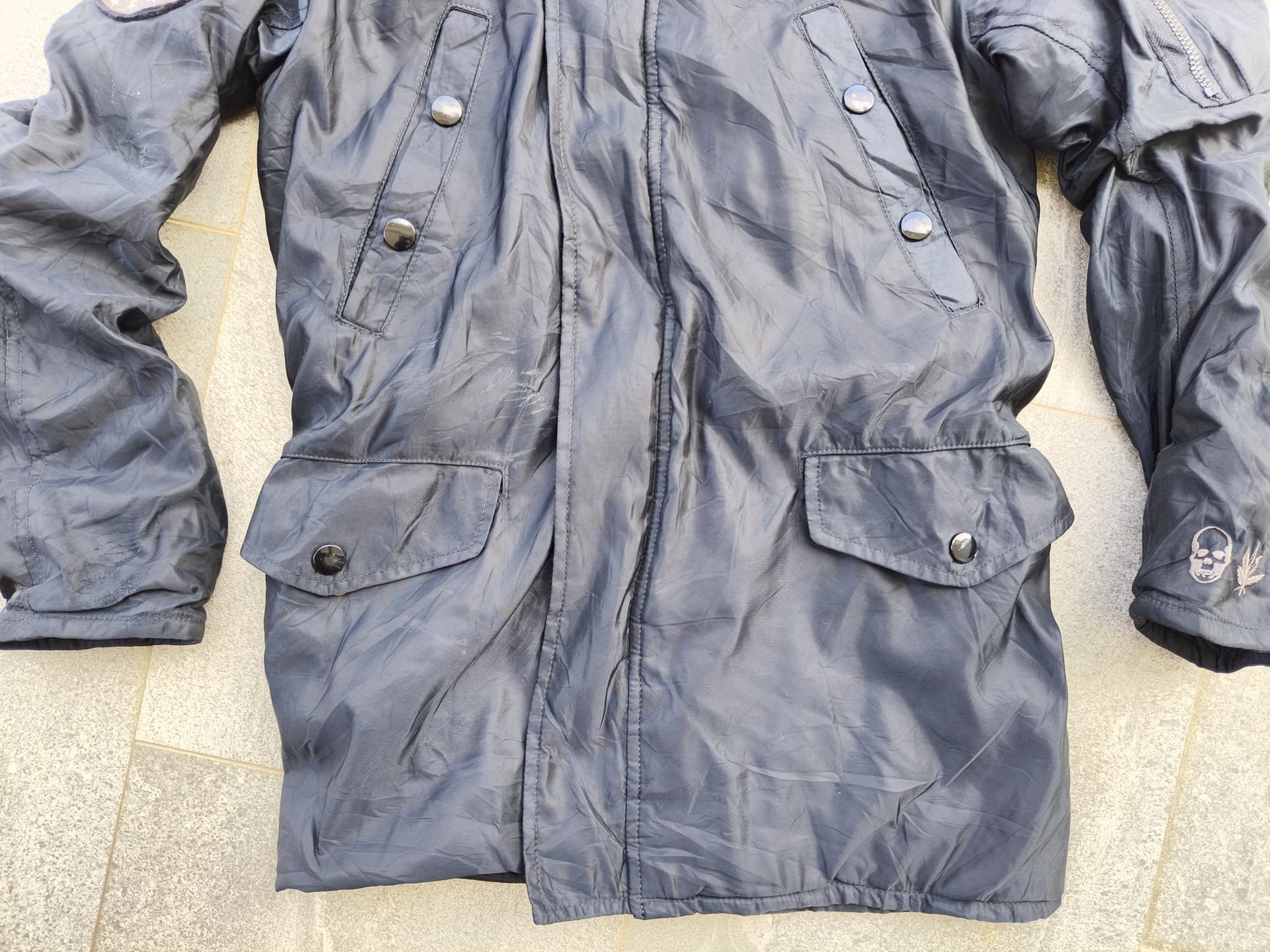 Lucien Pellat-Finet Lucien Pellat-Finet Skull Patched Hooded Bomber Jacket Size US XS / EU 42 / 0 - 3 Thumbnail