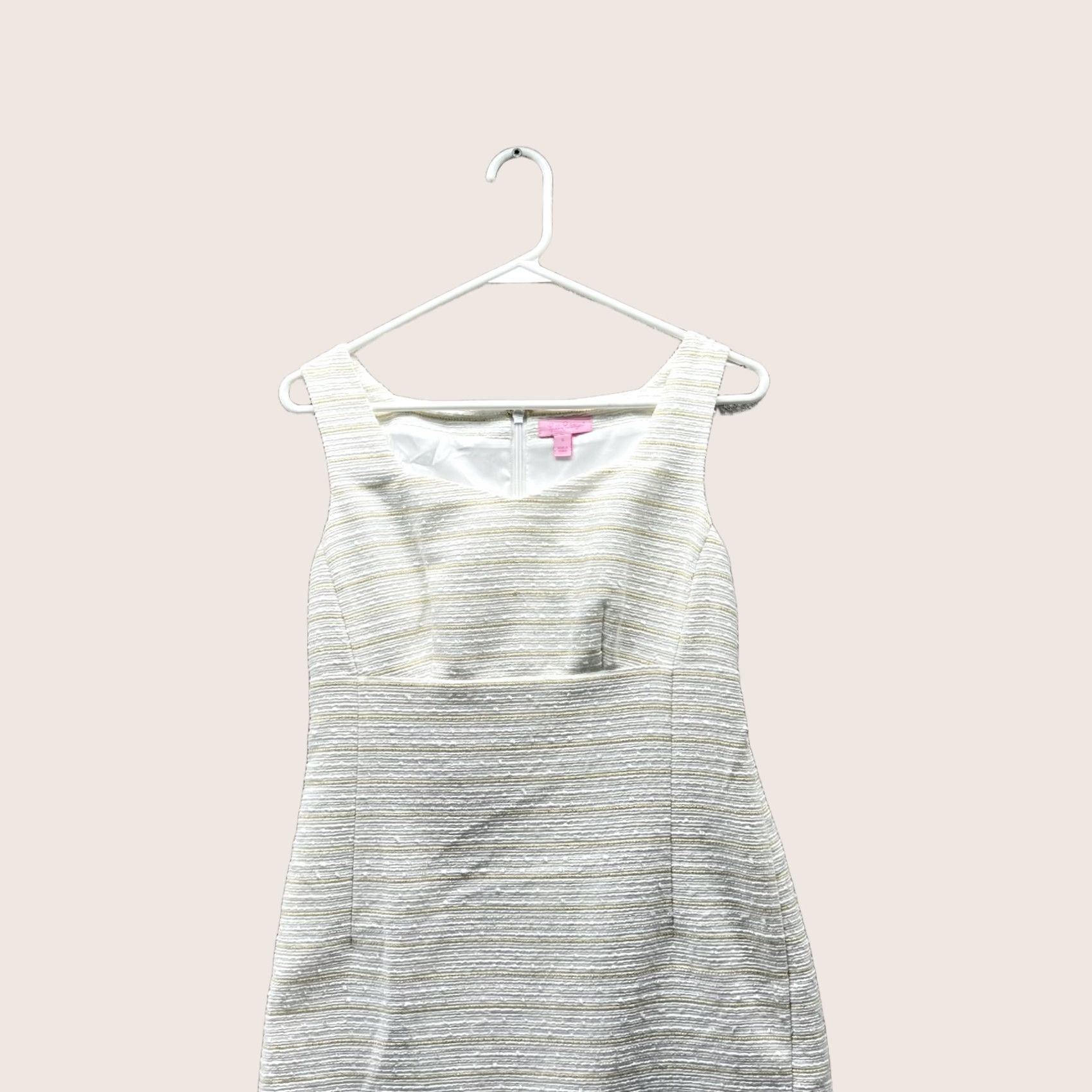 Lilly Pulitzer Lilly Pulitzer Dress Women 0 White Sleeveless Pencil Dress Casual Knit/Cotton Textured Size XS / US 0-2 / IT 36-38 - 1 Thumbnail