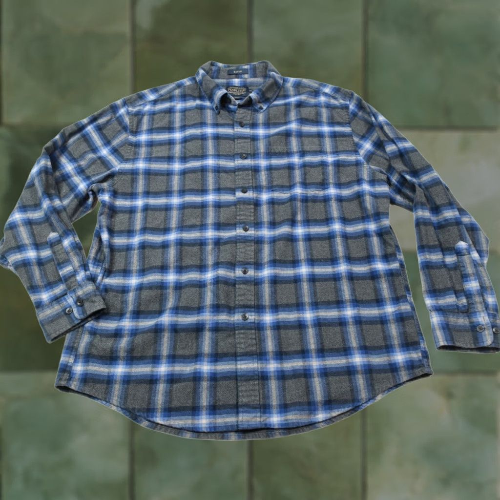 Pendleton Pendleton MASON Flannel Shirt Blue Gray Plaid Long Sleeve Cotton Mens XL Button-Up Shirt Size US XL / EU 56 / 4 - 1 Thumbnail