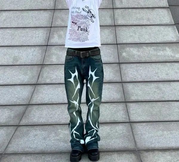 Japanese Brand Lightning Thorns Street Hip-Hop Loose Jeans Size US 30 / EU 46 - 4 Thumbnail