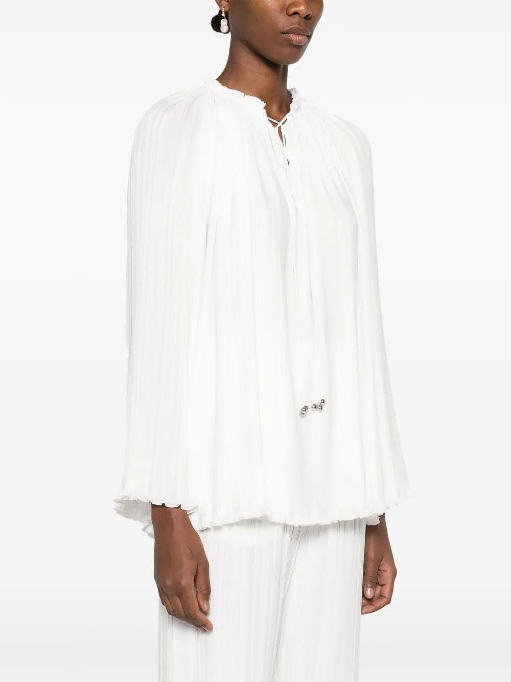 Lanvin o1y0326 Blouse in White Size M / US 6-8 / IT 42-44 - 3 Thumbnail