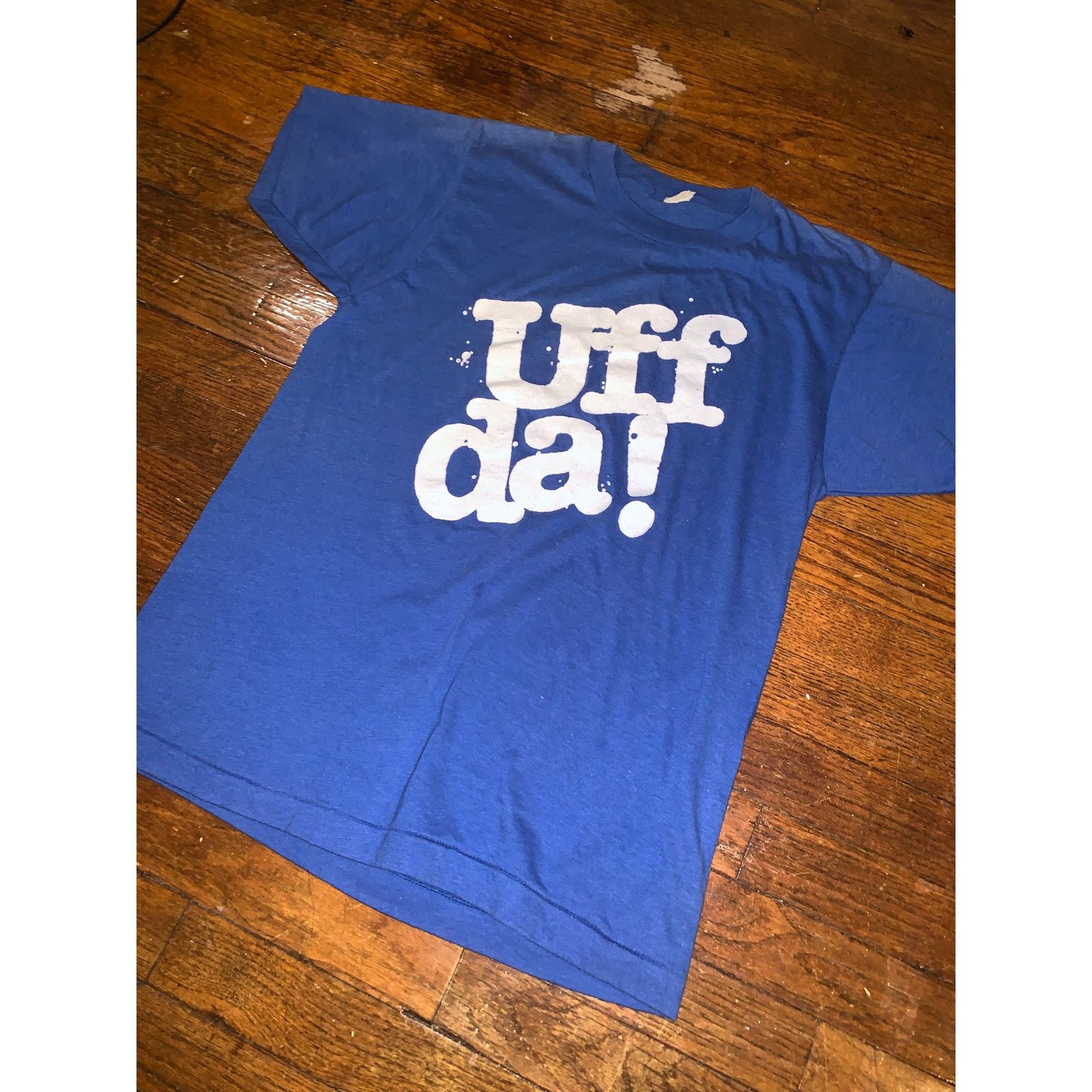 Other × Vintage Vtg 80s Uff Da T Shirt Screen Stars Blue 50/50 Single Stitch Size US M / EU 48-50 / 2 - 5 Thumbnail
