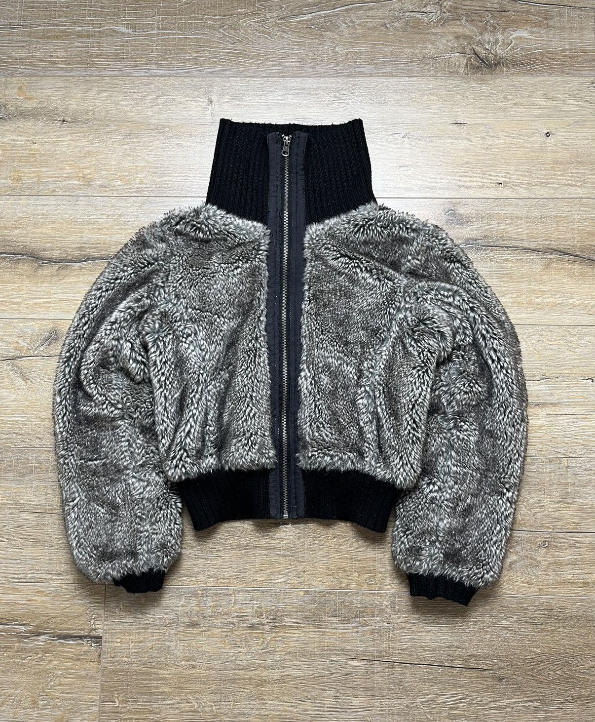 Pre-owned Grailed Vintage Full Mohair Fuzzy Faux Fur Fluffy Cropped Jacket Og In Brown