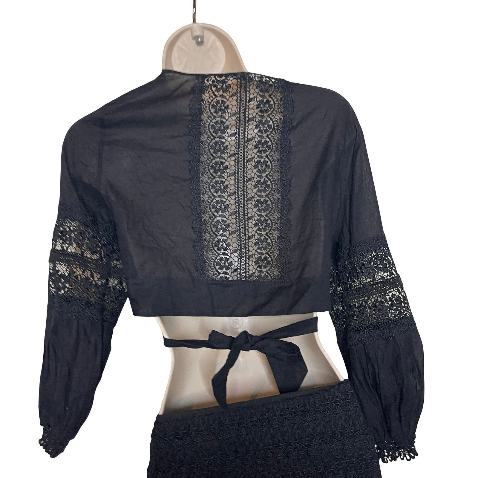 Charo Ruiz CHARO RUIZ IBIZA Vania Blouse and Fleur Mini Skirt Set Black Size 26" / US 2 / IT 38 - 6 Thumbnail
