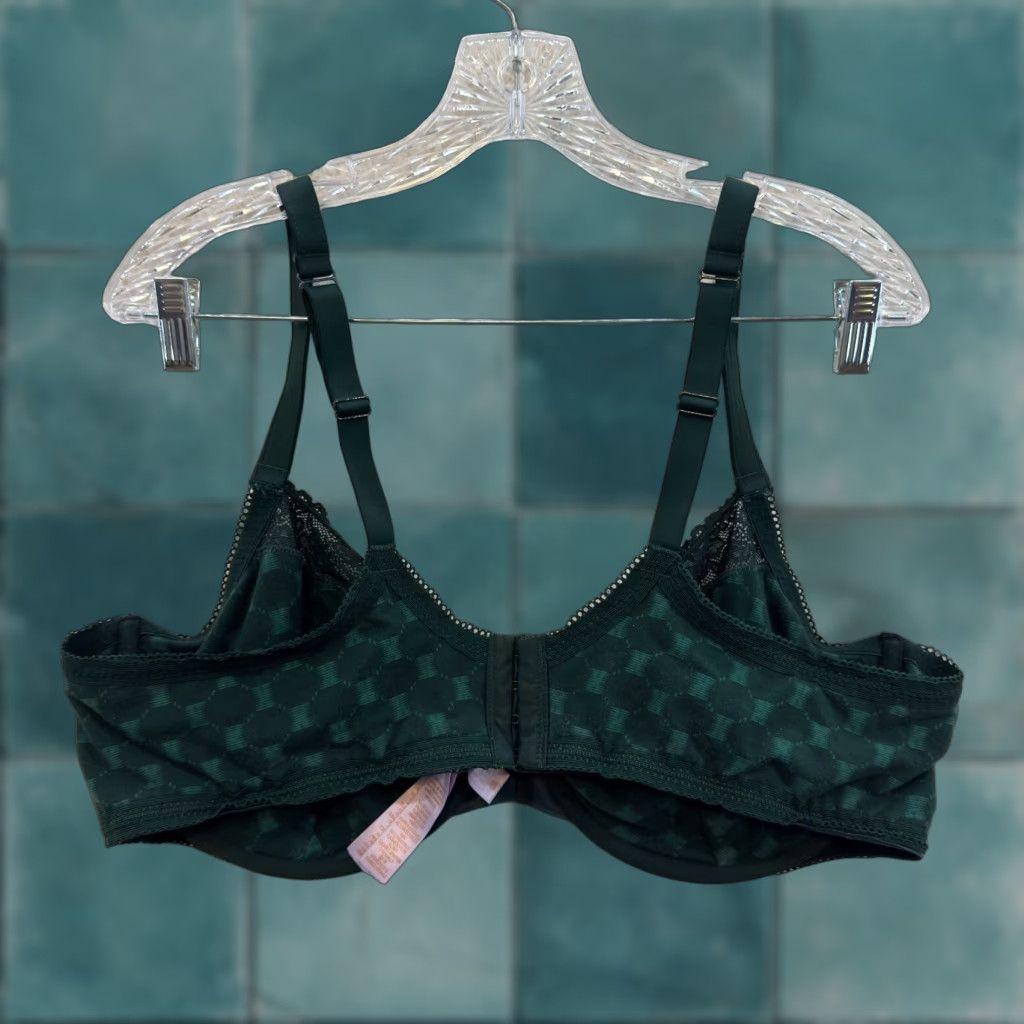 Vintage Savage X Fenty Balconette Bra 44DD Plus Size Emerald Green Unlined Underwire Green Women's Bra DD Balconette Size ONE SIZE - 1 Thumbnail