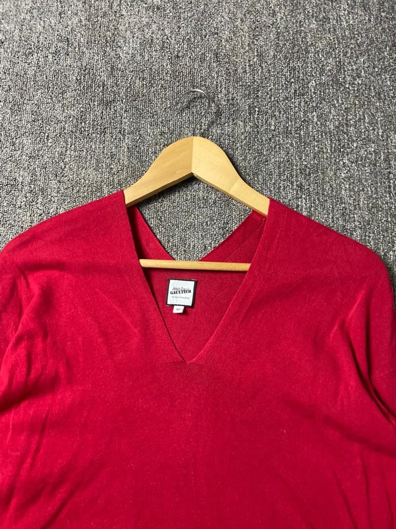 Jean Paul Gaultier Jean Paul Gaultier Asymmetry V Neck Knit Top (201) Size S / US 4 / IT 40 - 9 Thumbnail