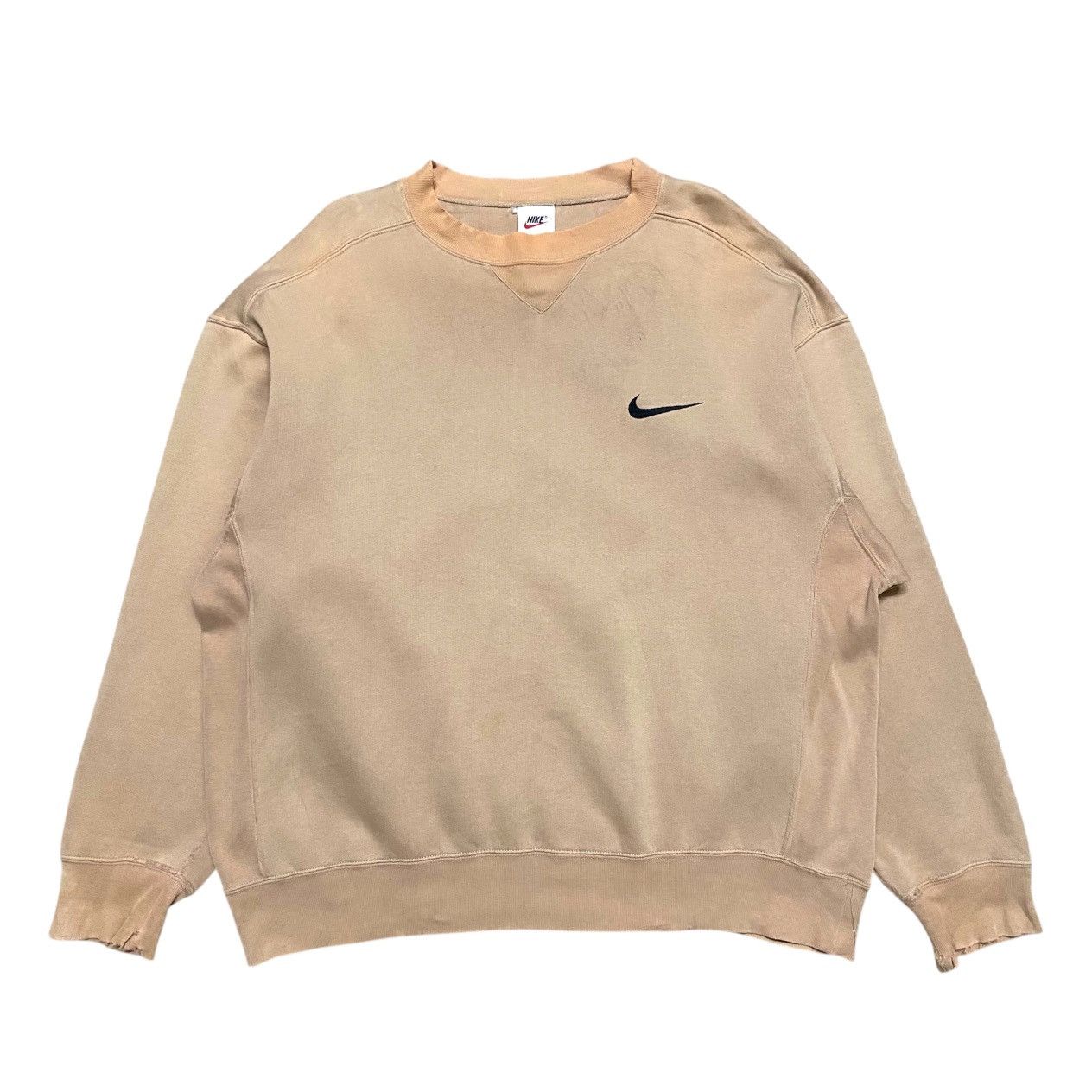 Nike × Vintage Vintage 90s Thrashed Nike Swoosh Crewneck Size US L / EU 52-54 / 3 - 1 Thumbnail
