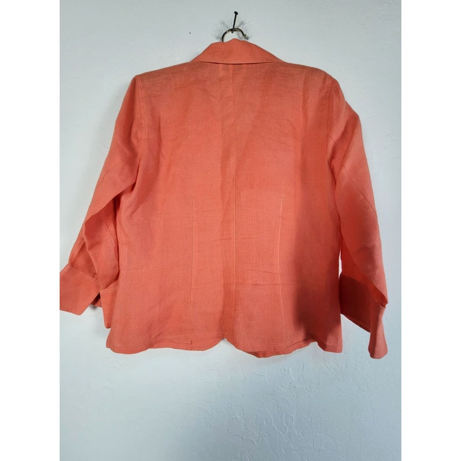Talbots Talbots Petites Coral Linen Button Front Blazer Jacket 8P Casual Womens Blazer Size M / US 6-8 / IT 42-44 - 2 Thumbnail