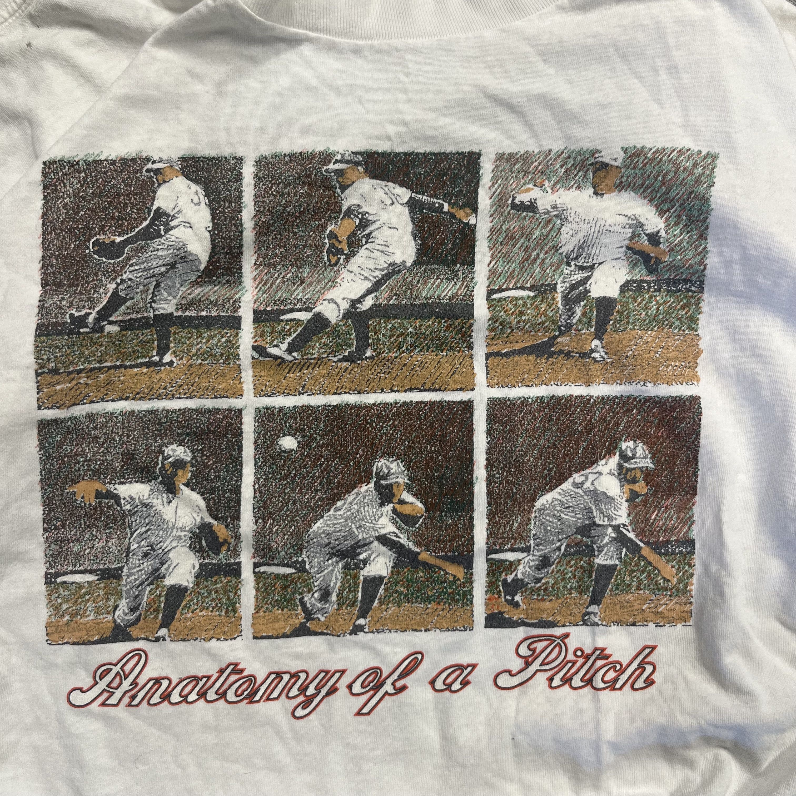Majestic × Starter VTG 90s Antonomy of a Pitch Baseball Tee Size US XL / EU 56 / 4 - 3 Thumbnail