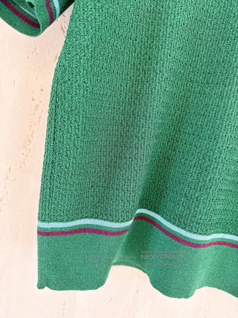 Chanel Chanel 23A Dakar Series Green Knitted Short Sleeves Size XS / US 0-2 / IT 36-38 - 4 Thumbnail
