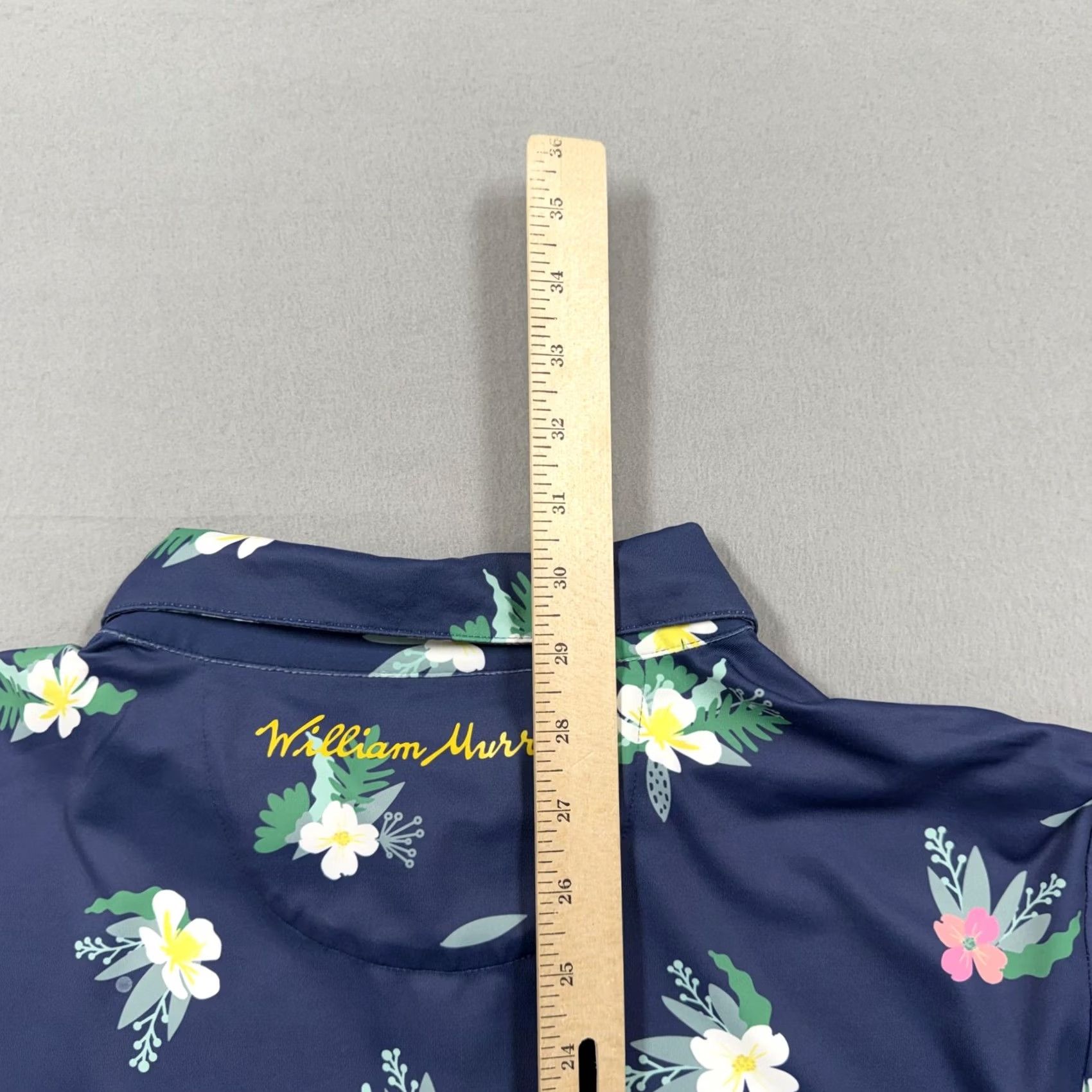 Vintage William Murray Polo Shirt Mens L Blue Floral Golf Performance Lightweight Polo Shirt Size US L / EU 52-54 / 3 - 6 Thumbnail