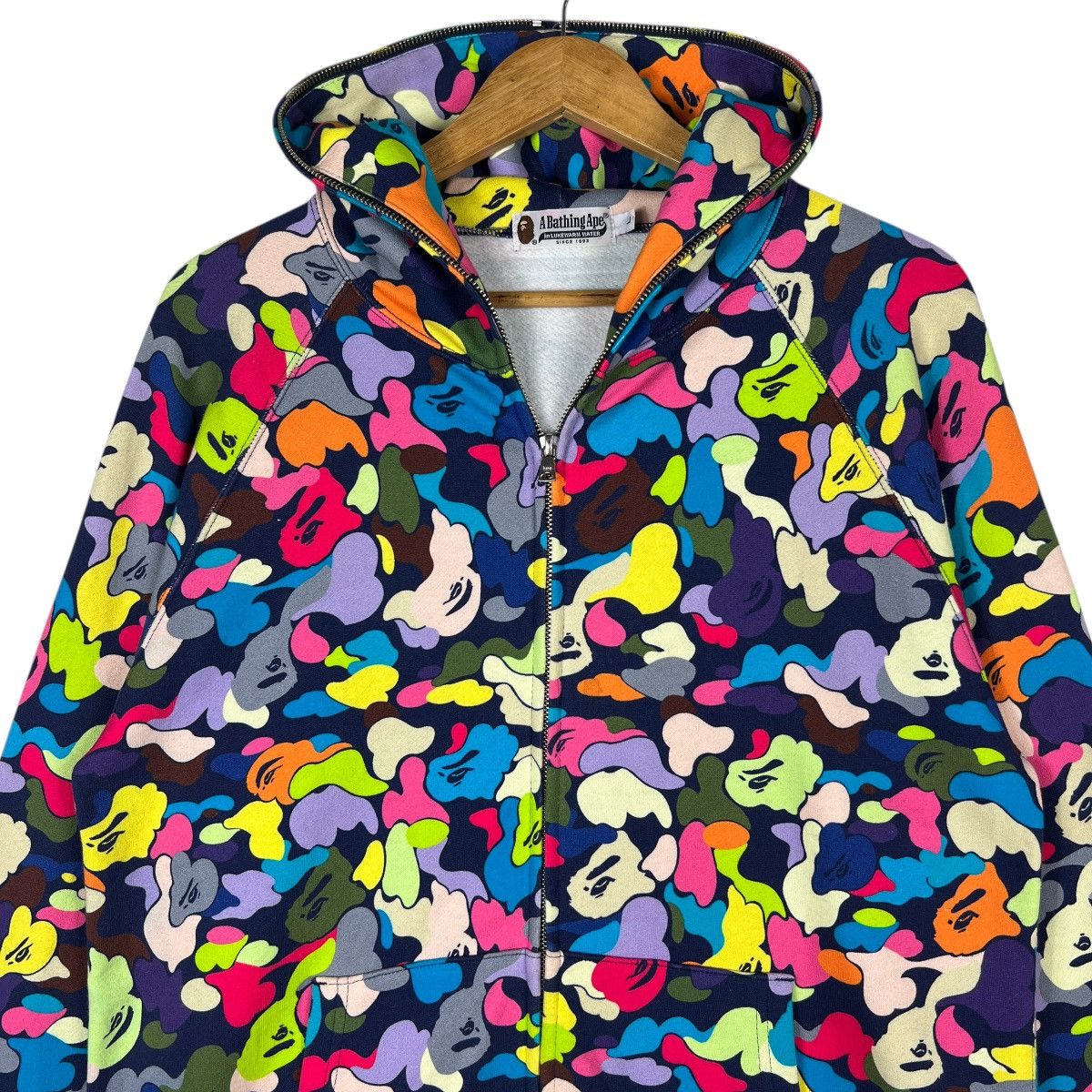 Bape 🔥 A BATHING APE INLUKEWARM WATER CAMO ZIPPER HOODIE Size US L / EU 52-54 / 3 - 9 Thumbnail