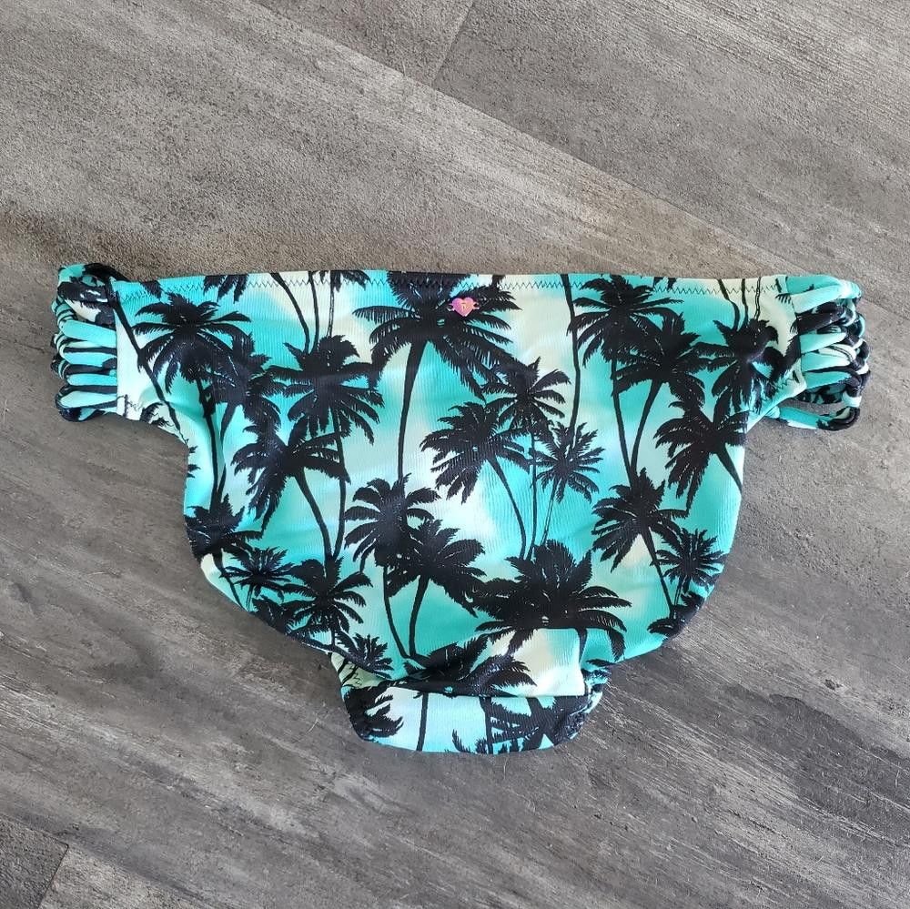 Designer Black Blue Palms VS Bikini Bottoms Size ONE SIZE - 2 Thumbnail