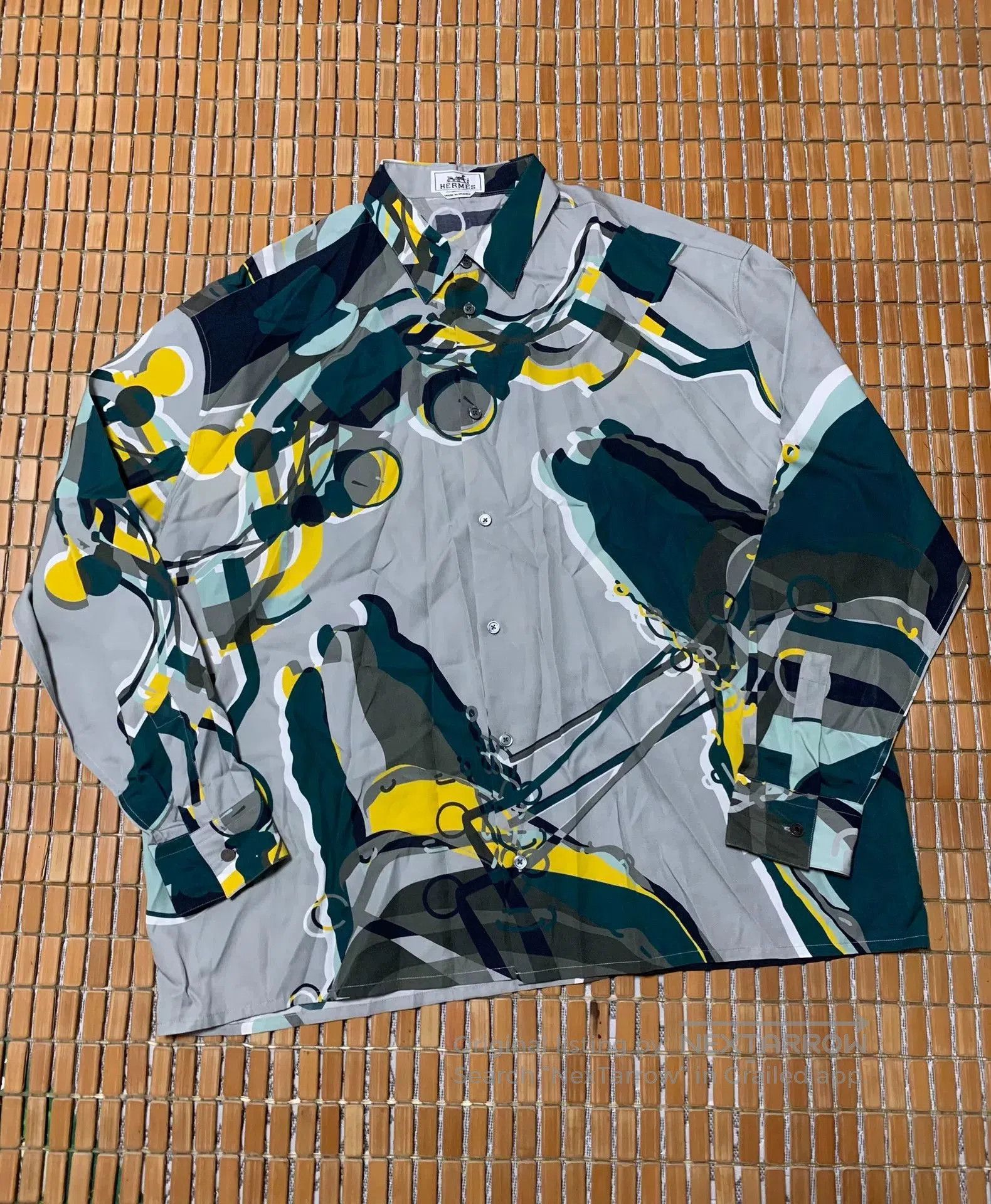 Hermes Hermes War Horse Print Silk Shirt. Size US XS / EU 42 / 0 - 1 Thumbnail